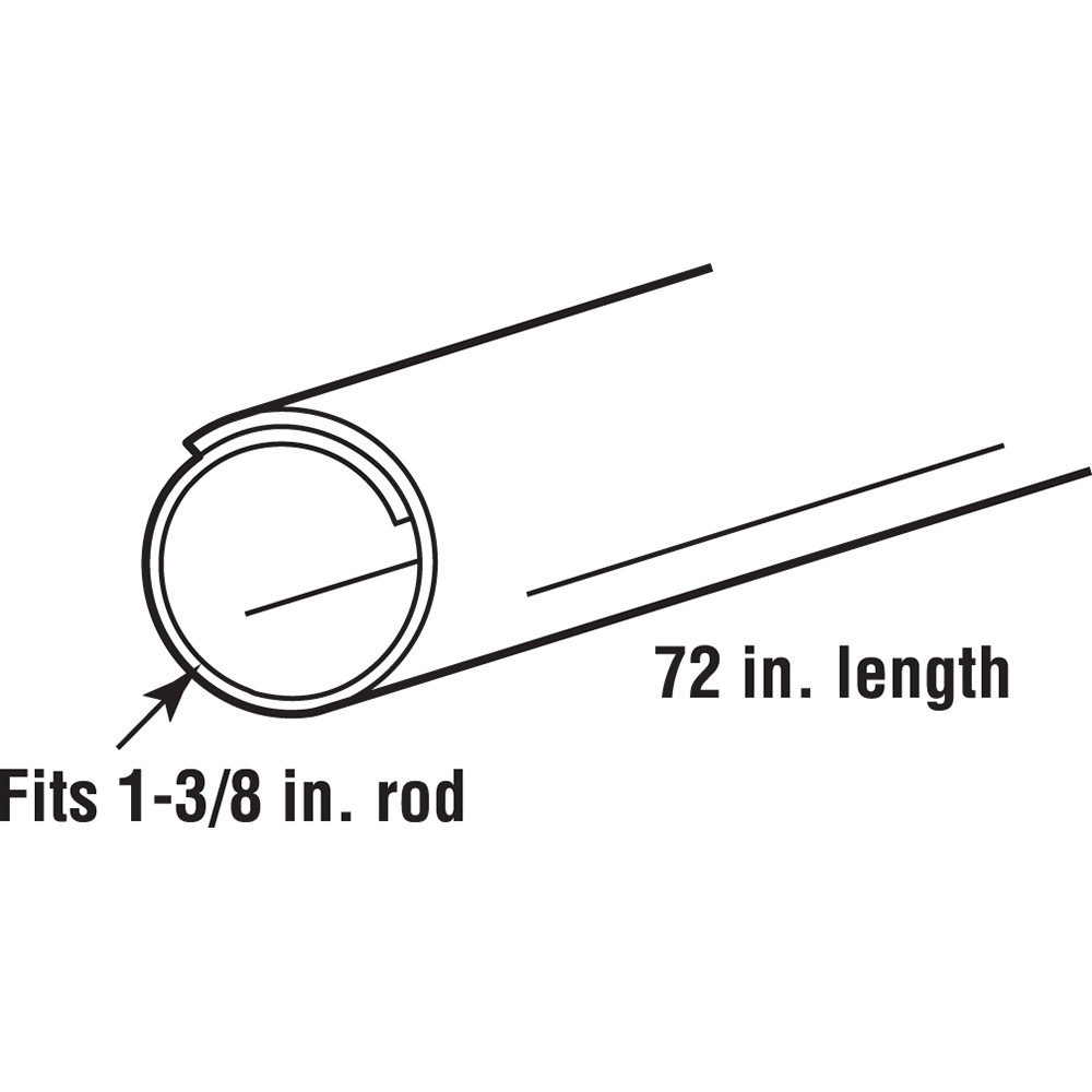 Closet Rod Covers, 72 in. Lengths, Plastic Construction, White, Adjusts To All Pole Diameters (12 Pack)
