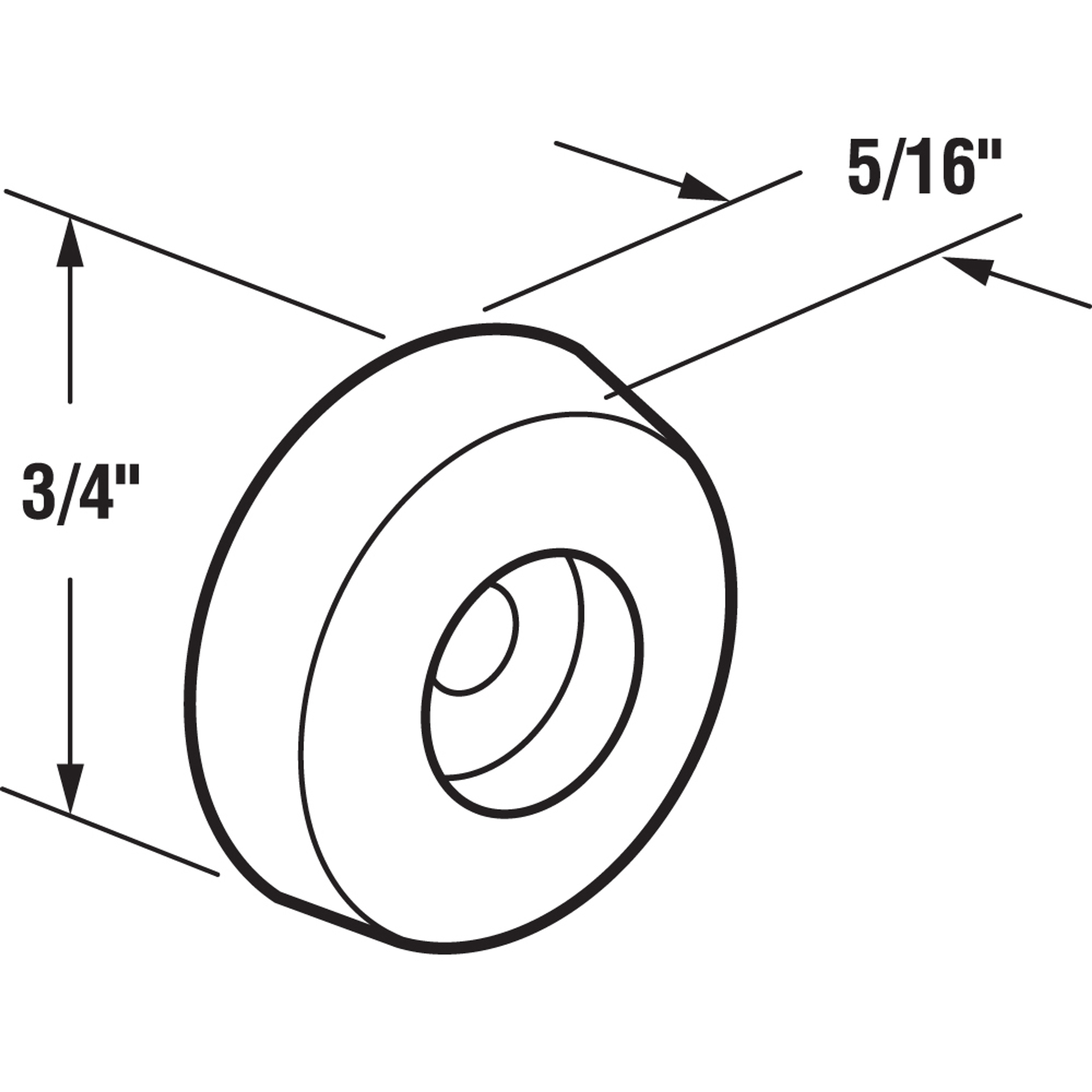 Tub Enclosure Door Bumpers, 3/4 in. Outside Diameter, Vinyl, Clear (10 Pack)