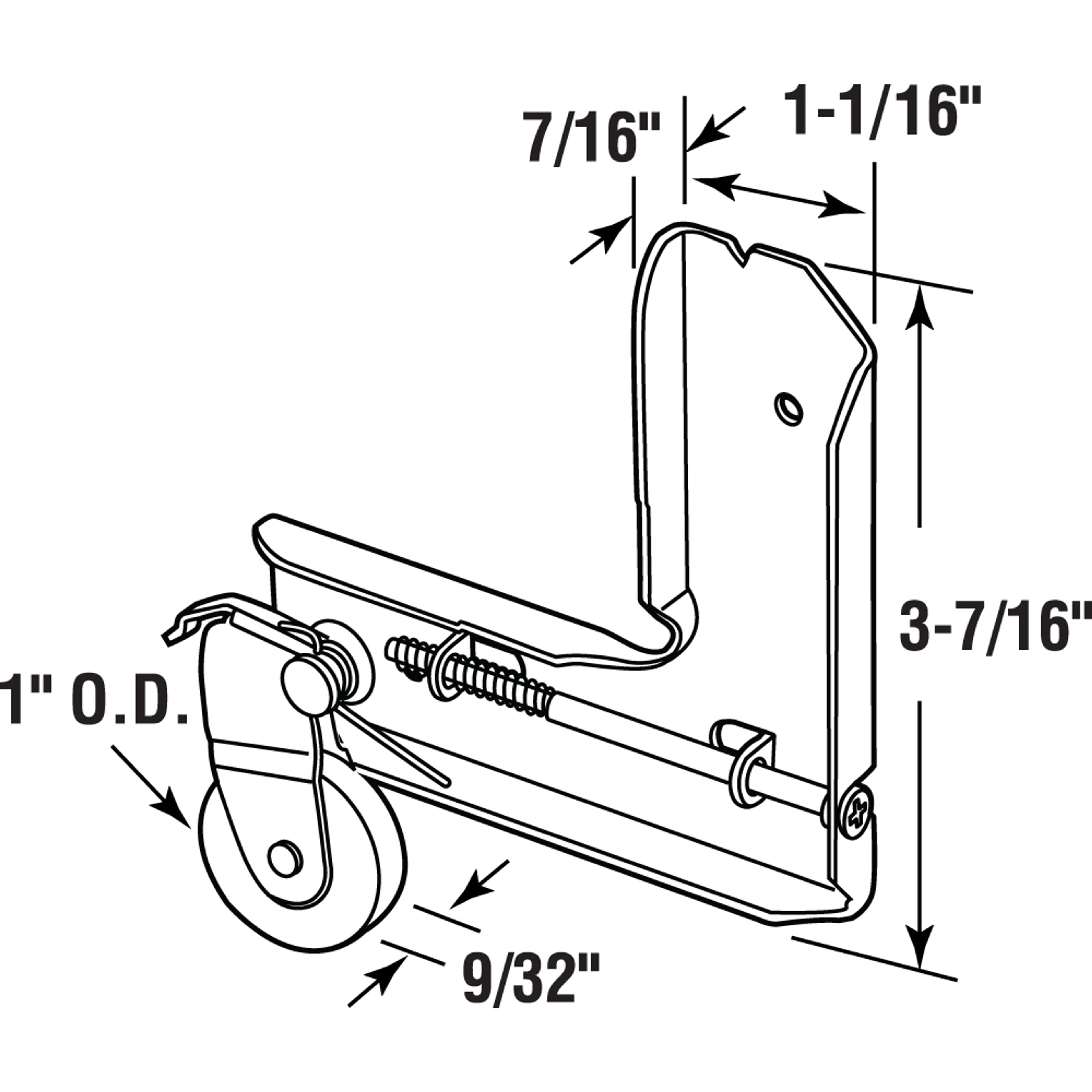 Screen Door Roller and Corner with 1 in. Nylon Wheel (2 Pack)