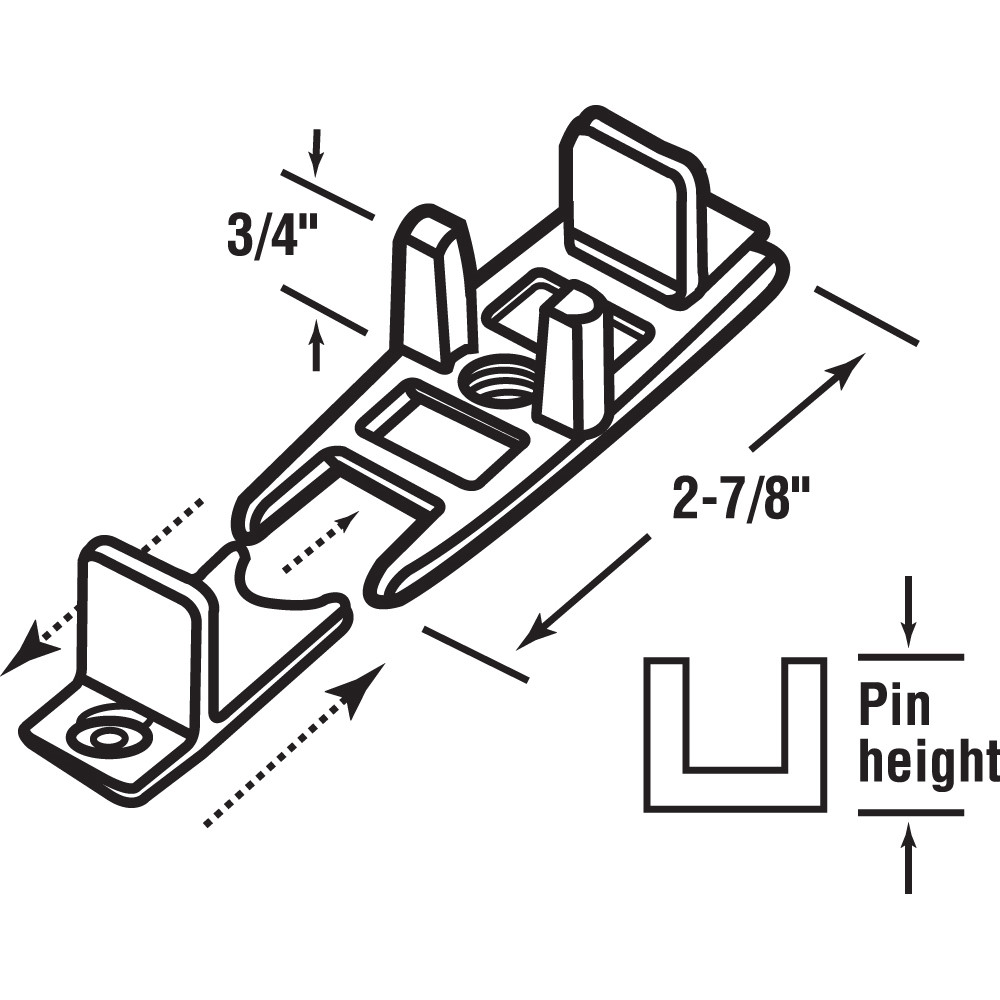 Bypass Door Guide with 3/4 in. High, Adjustable Nylon (4 Pack)