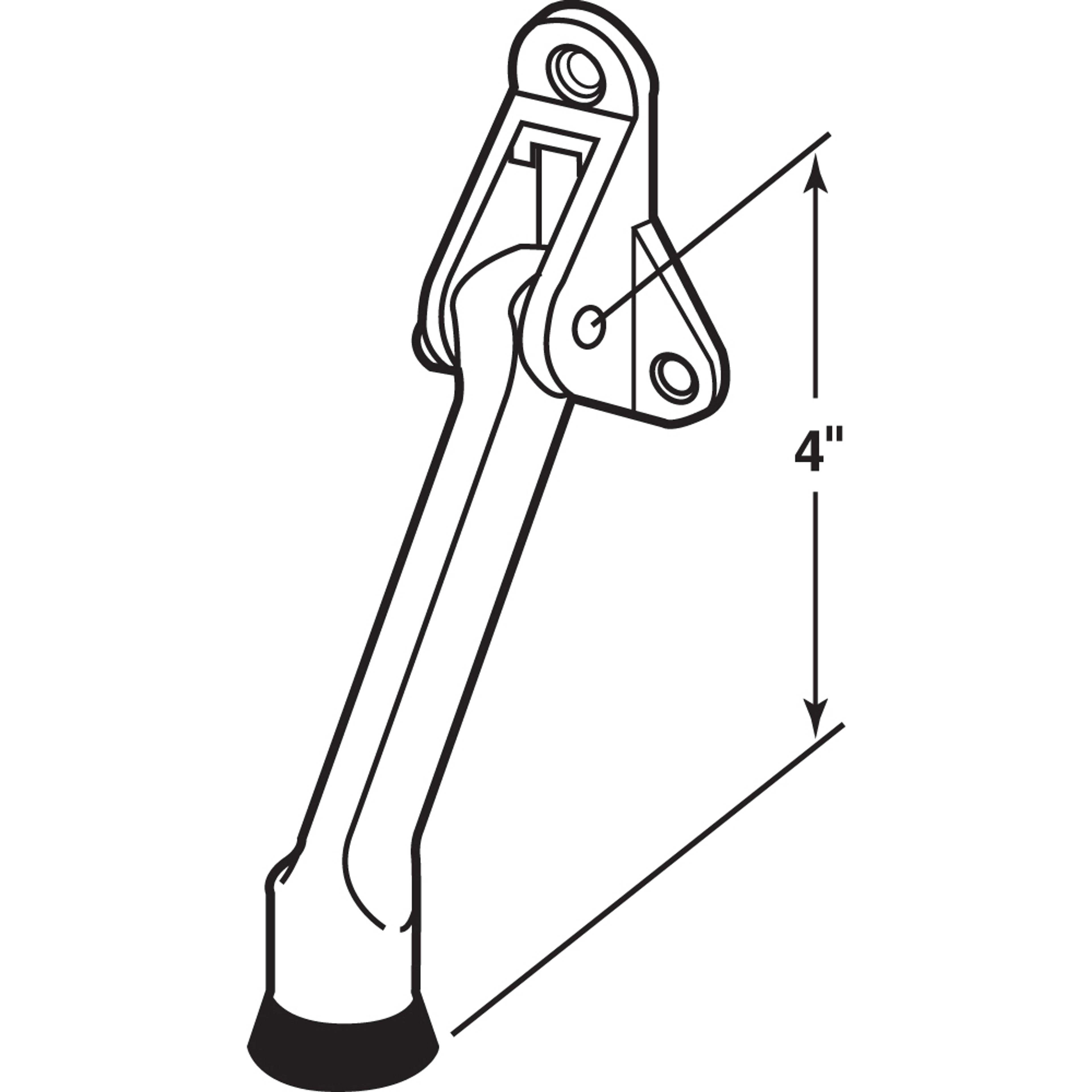 Door Holder, 4 in., Zinc Diecast, Chrome-Plated Finish, Drop Down Type (Single Pack)