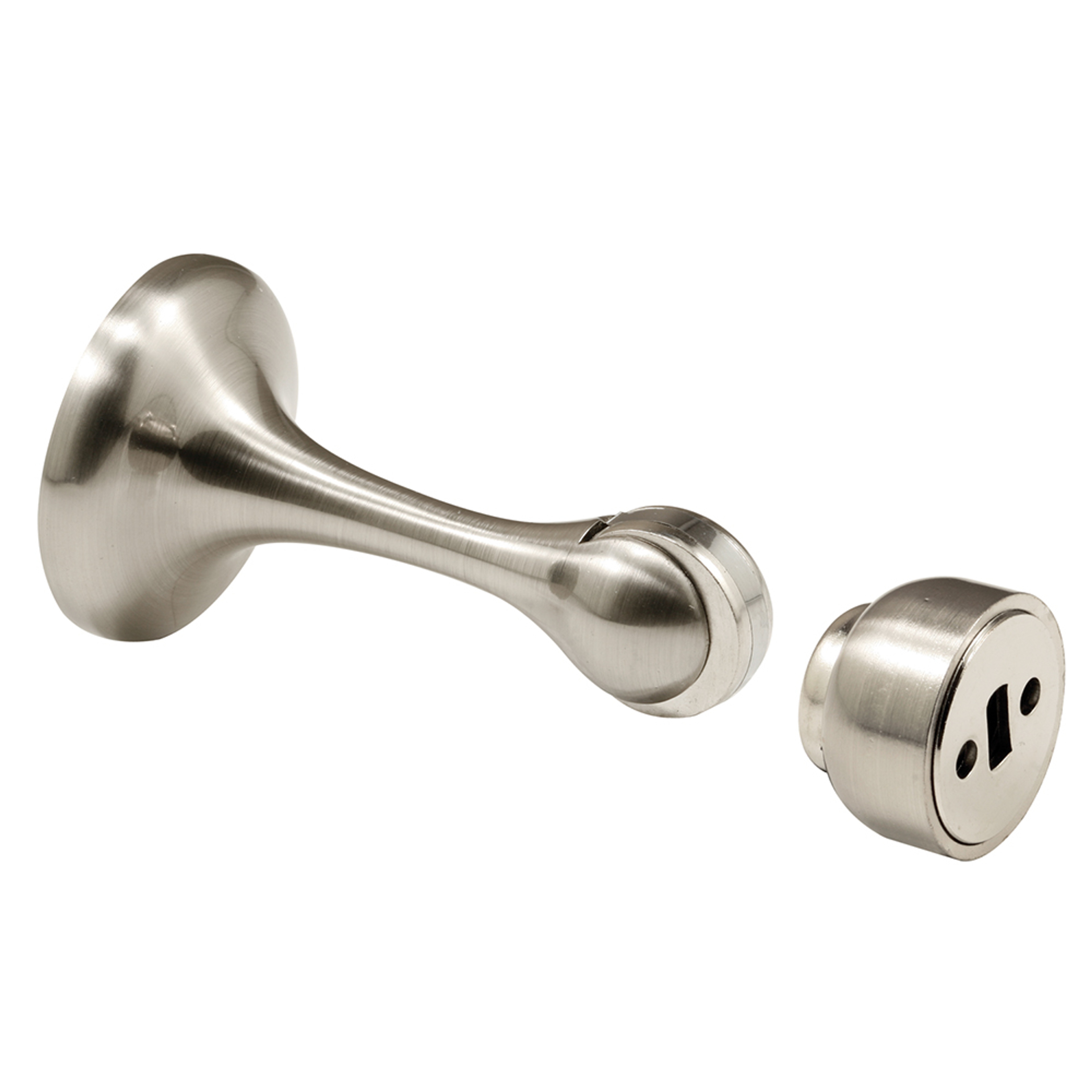 Magnetic Door Holder, 2-7/8 in., Diecast, Satin Nickel Finish, Heavy (Single Pack)