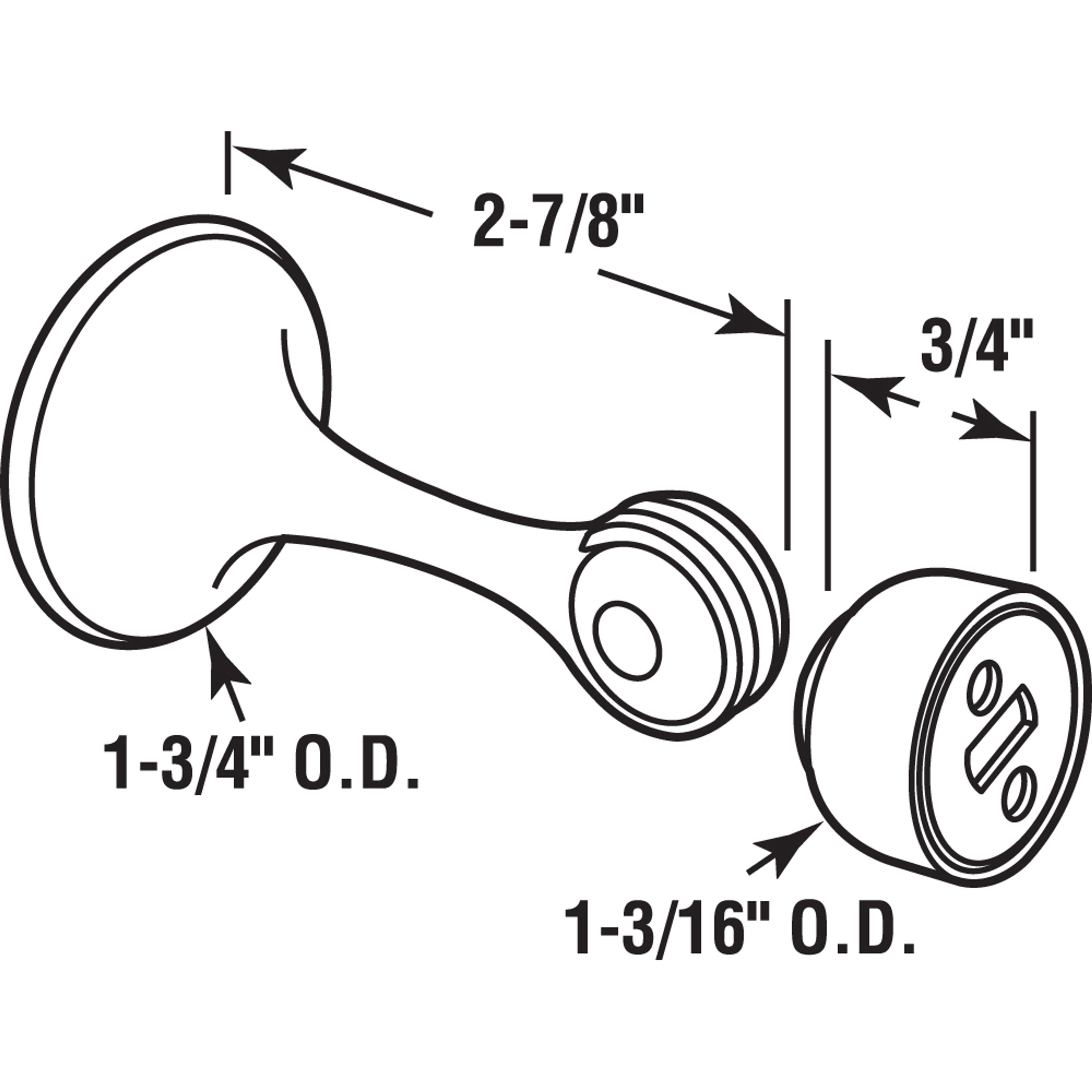 Magnetic Door Holder, 2-7/8 in., Diecast, Satin Nickel Finish, Heavy (Single Pack)