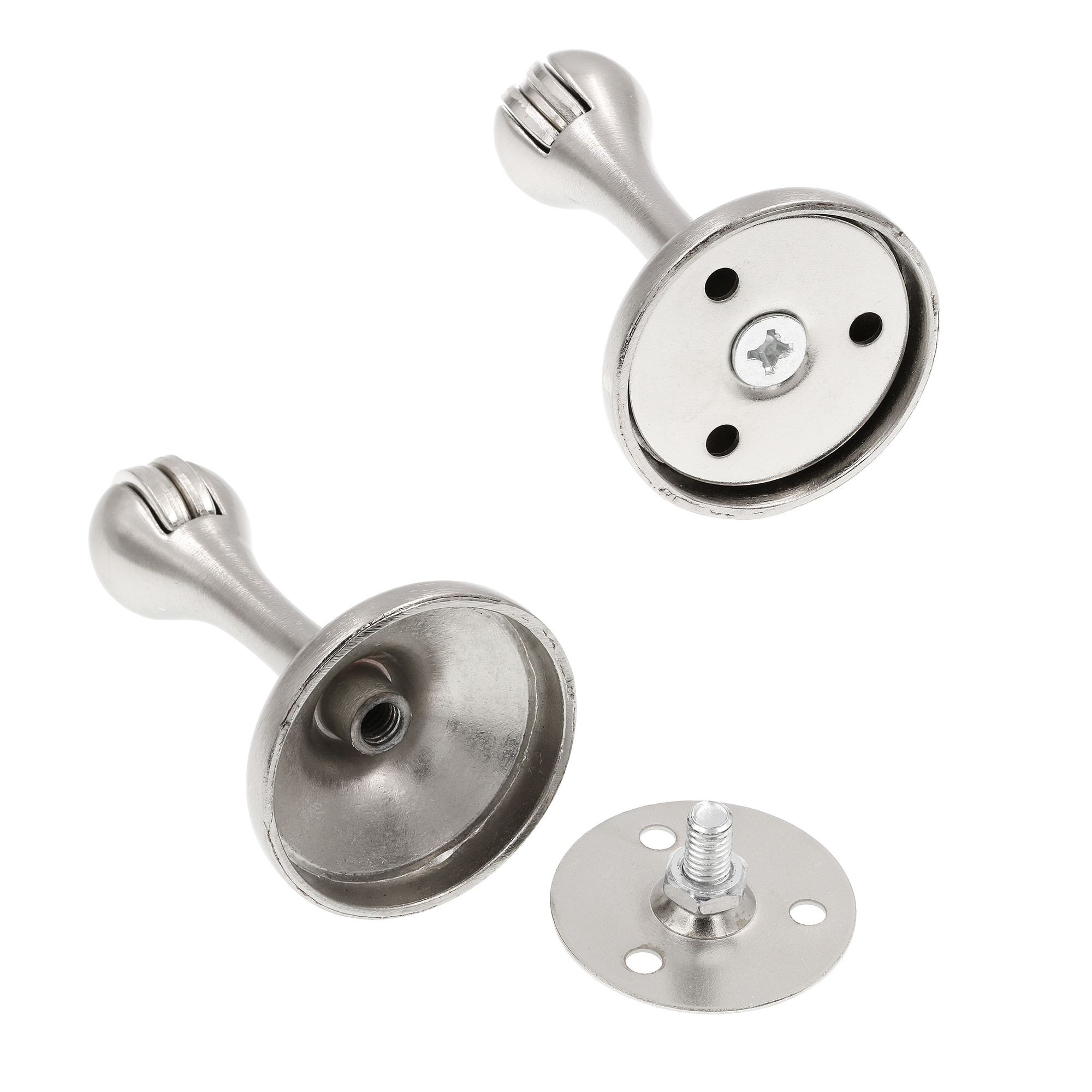 Mazin-dol　904530 サイドアクリル Magnetic Door Holder, 2-7/8 in., Diecast, Satin Nickel Finish