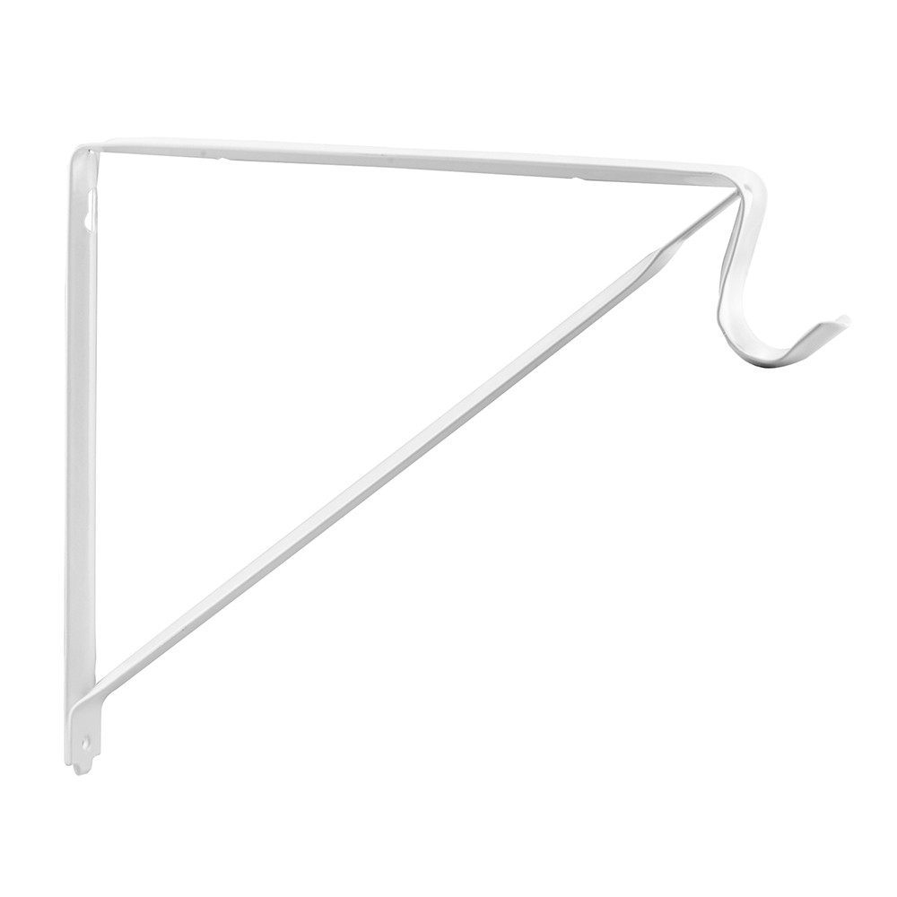 Shelf Support Bracket, Steel, White Powder-Coated Finish, Heavy-Duty (2 Pack)