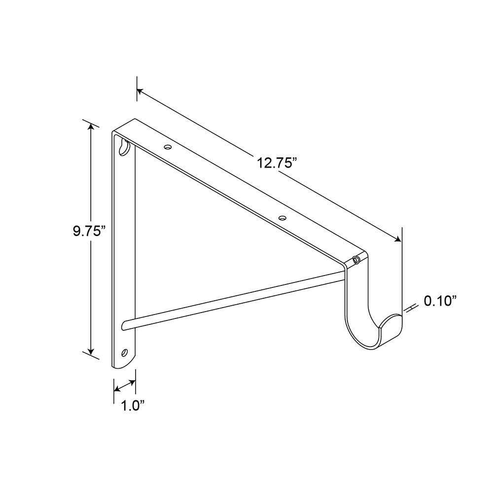 Shelf Support Bracket, Steel, White Powder-Coated Finish, Heavy-Duty (2 Pack)