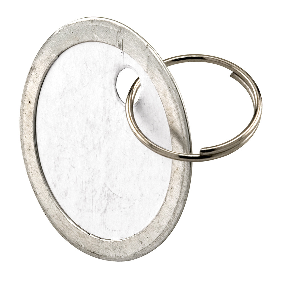 Paper Key ID Tags with Metal Borders and Key Wire Rings (20 Pack)