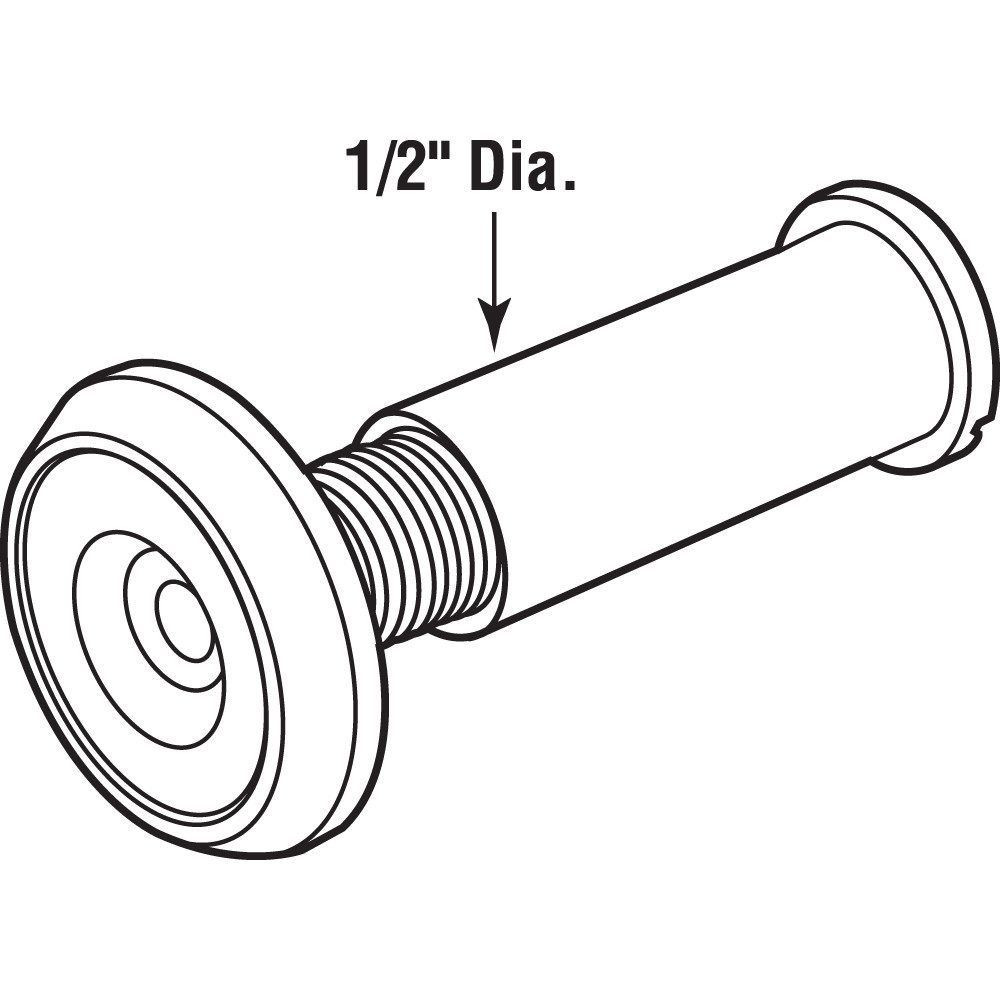 Door Viewer, 160 Degree, 1/2 in. Diameter, Satin Chrome Plated