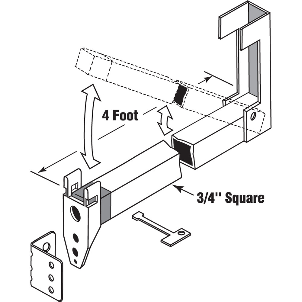 Security Bar Lock, 48 in. Long, Extruded Aluminum Construction (5 Pack)