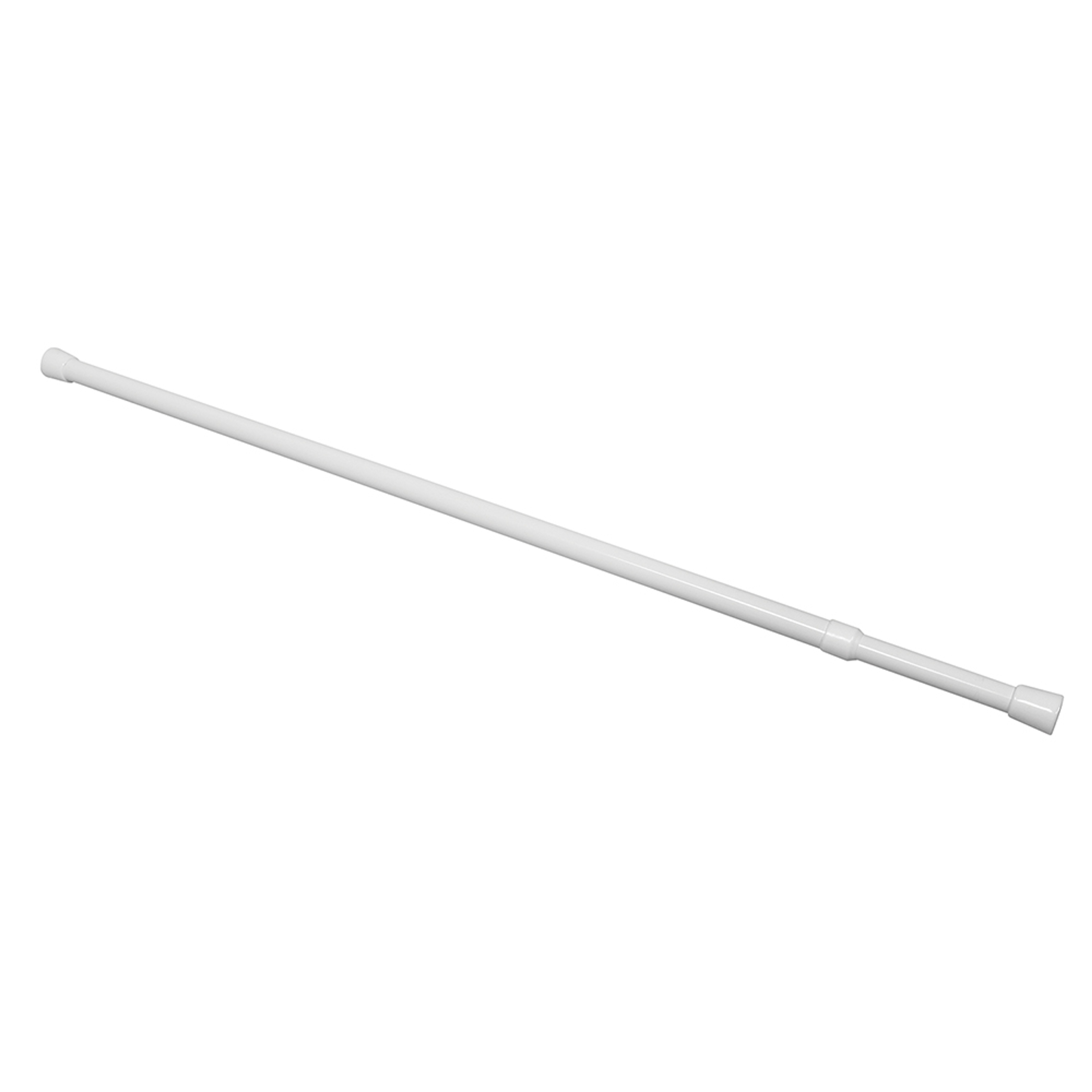 Shower Rod, Adjusts 36 in. - 60 in., Steel and Plastic, White (Single Pack)