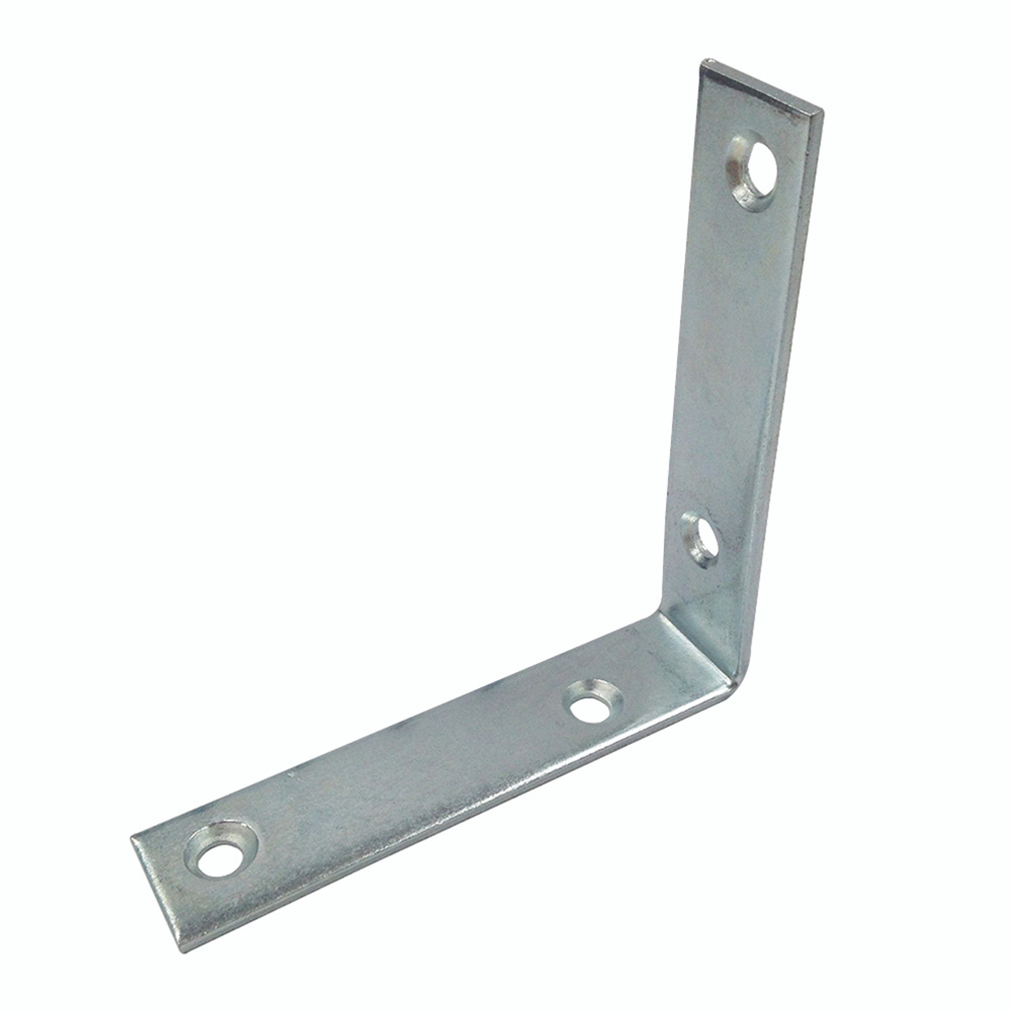 Corner Bracket, 4 in., Steel Construction, Zinc-Plated, L-Angle (2 Pack)