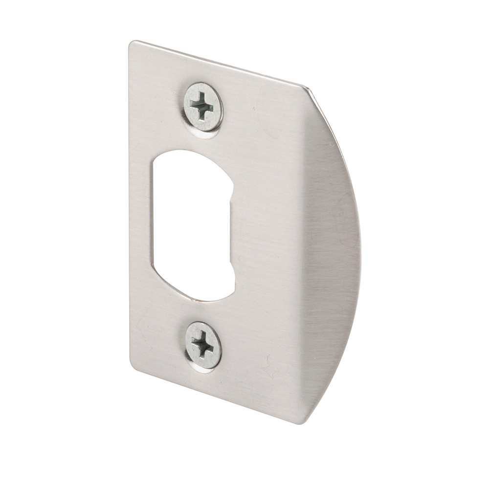 Standard Latch Strike, 1-5/8 in., Stamped Steel, Satin Nickel-Plated (2 Pack)