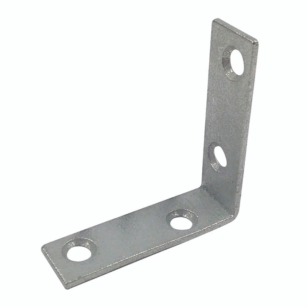 Corner Bracket, 2 in., Steel Construction, Galvanized Finish, L-Angle (4 Pack)