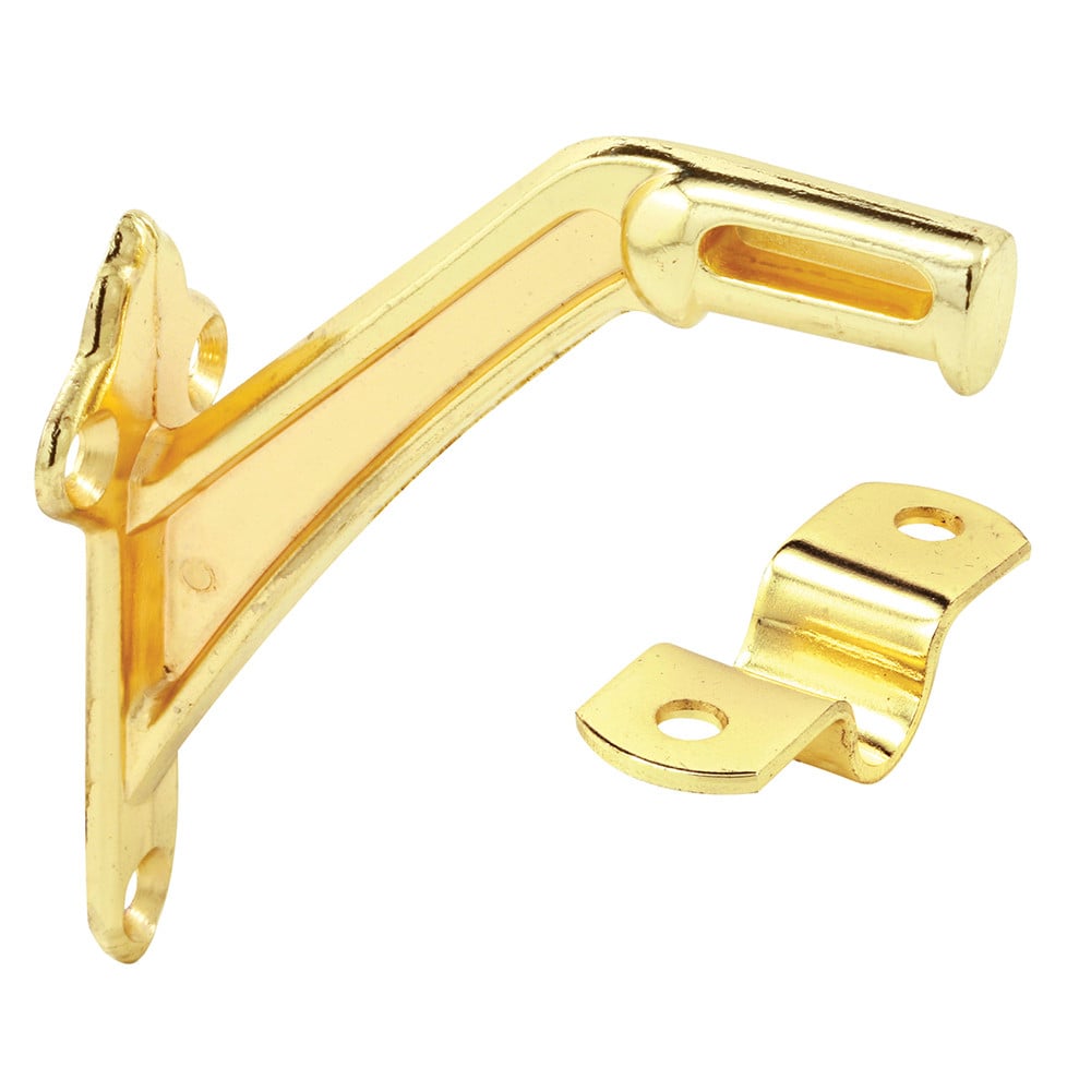 Hand Rail Bracket, Brass Plated, Heavy Duty (2 Pack)