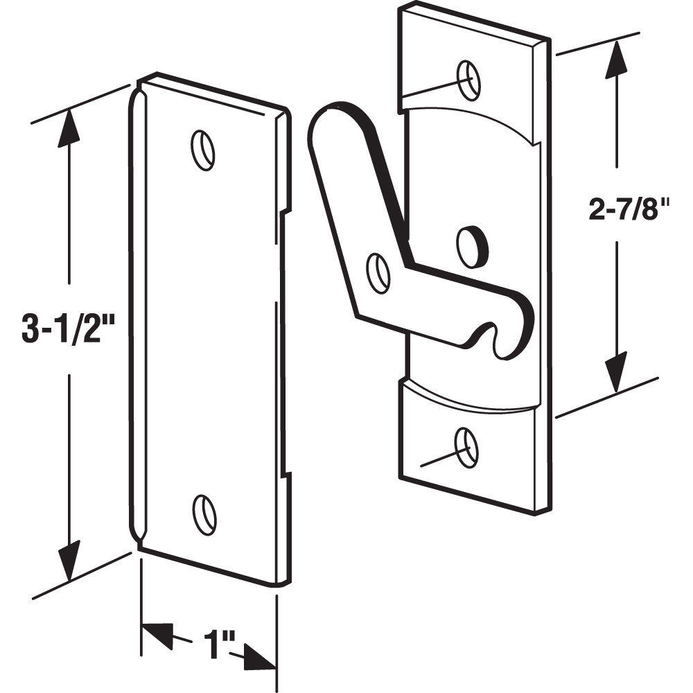 Screen Door Latch and Pull, 2-7/8 in.  Hole Center, Plastic, Black, Steel Latch (Single Pack)