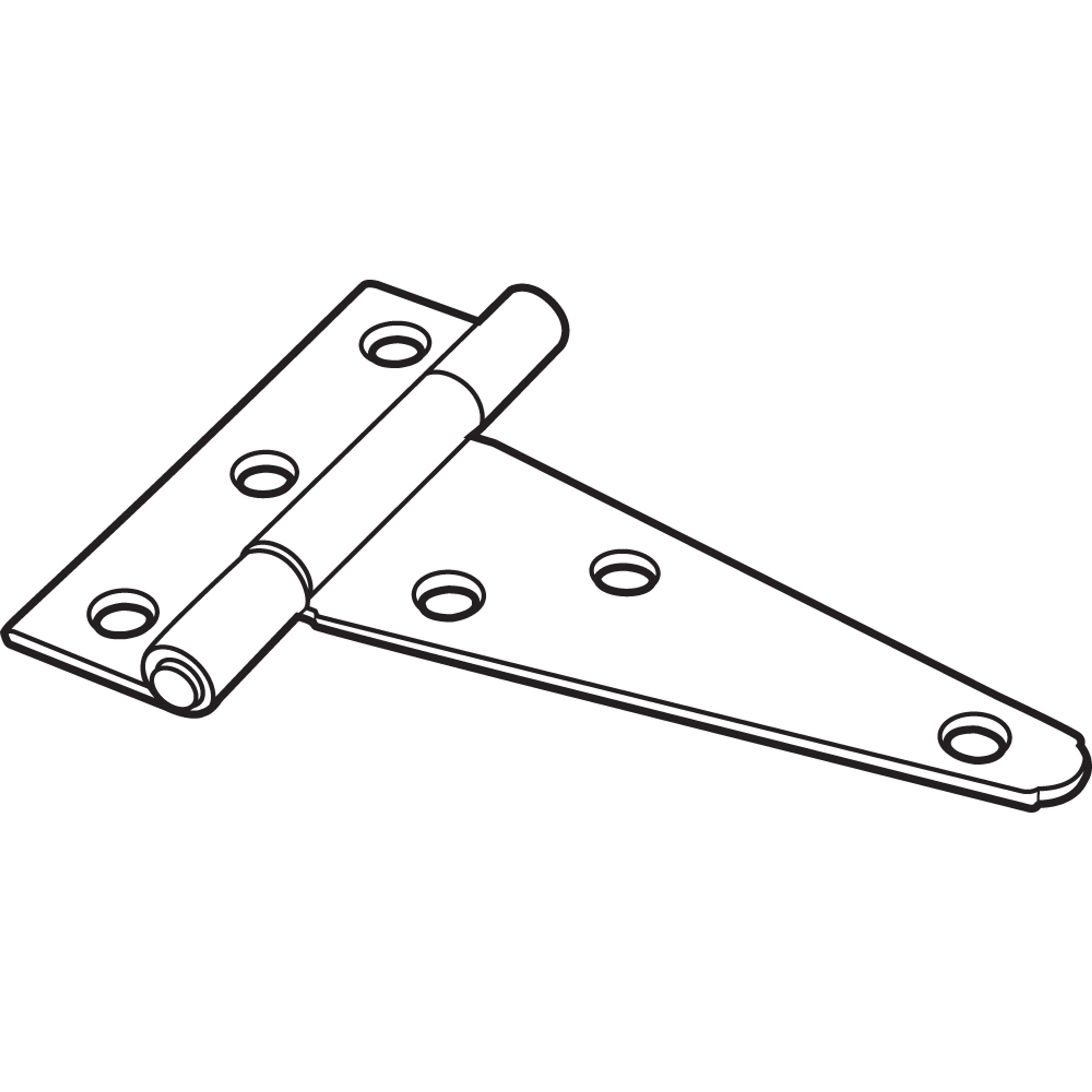 Tee Hinge, 6 in., Hot Rolled Steel, Satin Nickel Finish, Heavy Duty (2 Pack)