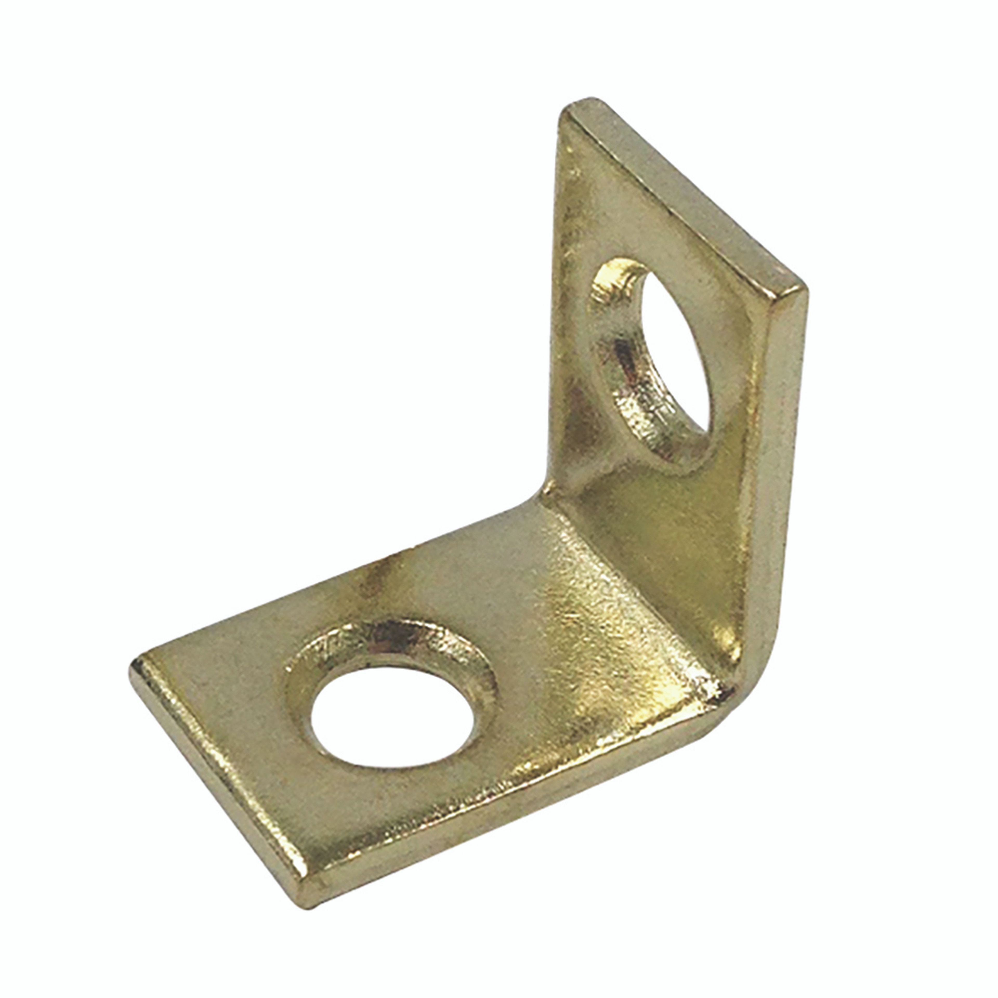 Corner Bracket, 3/4 in., Steel Construction, Brass-Plated, L-Angle (4 Pack)