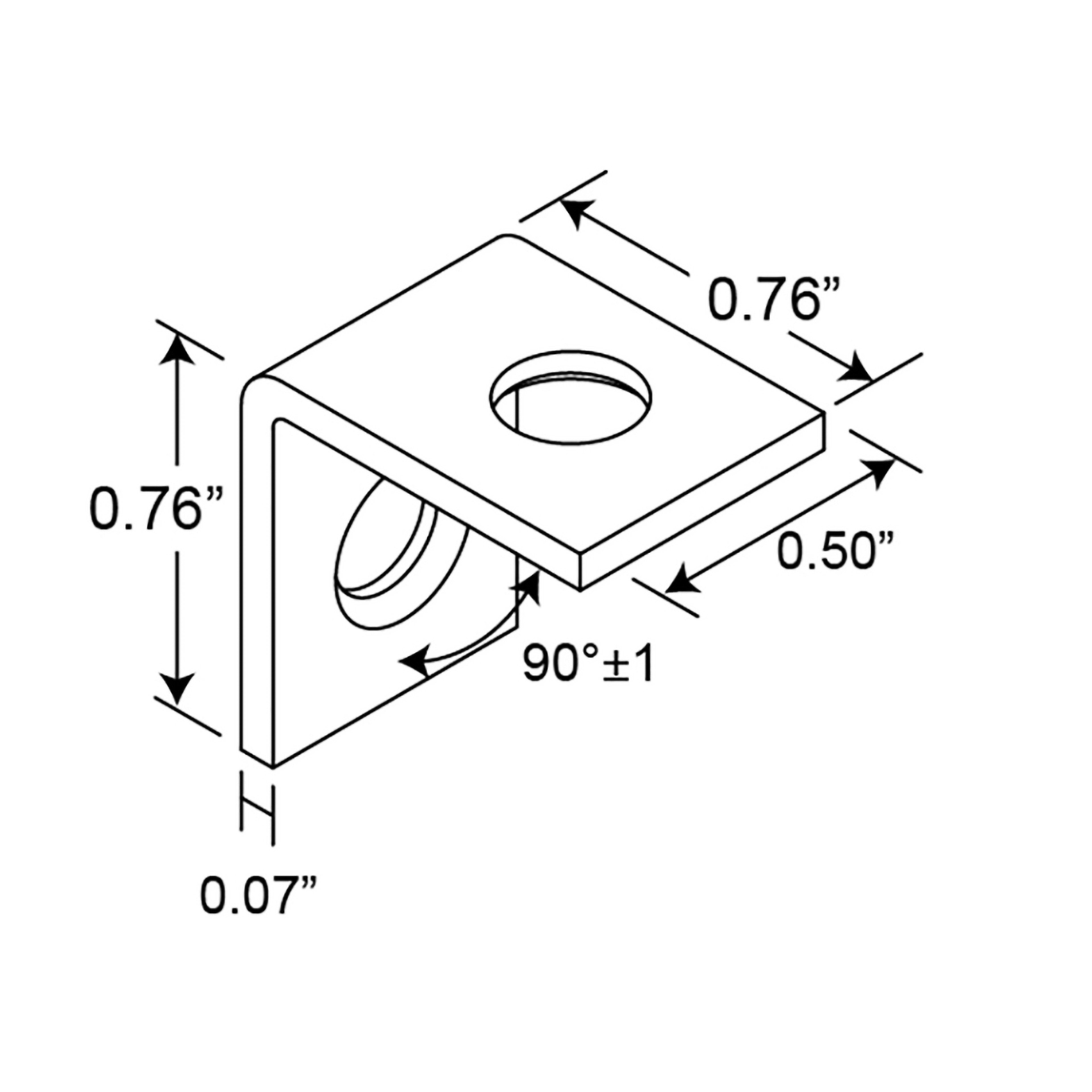 Corner Bracket, 3/4 in., Steel Construction, Brass-Plated, L-Angle (4 Pack)