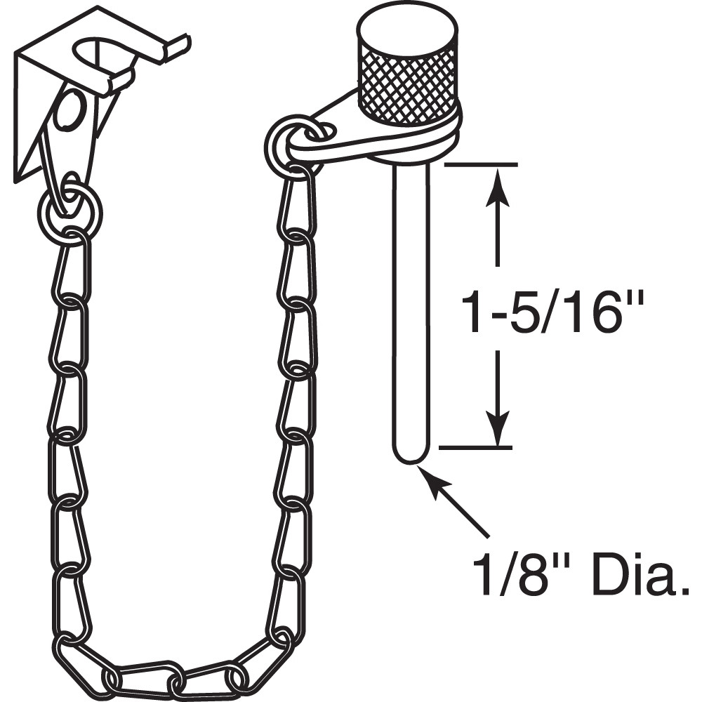 Sliding Window Nite Lock Pin, 1-5/16 in., Aluminum Finish (5 Pack)