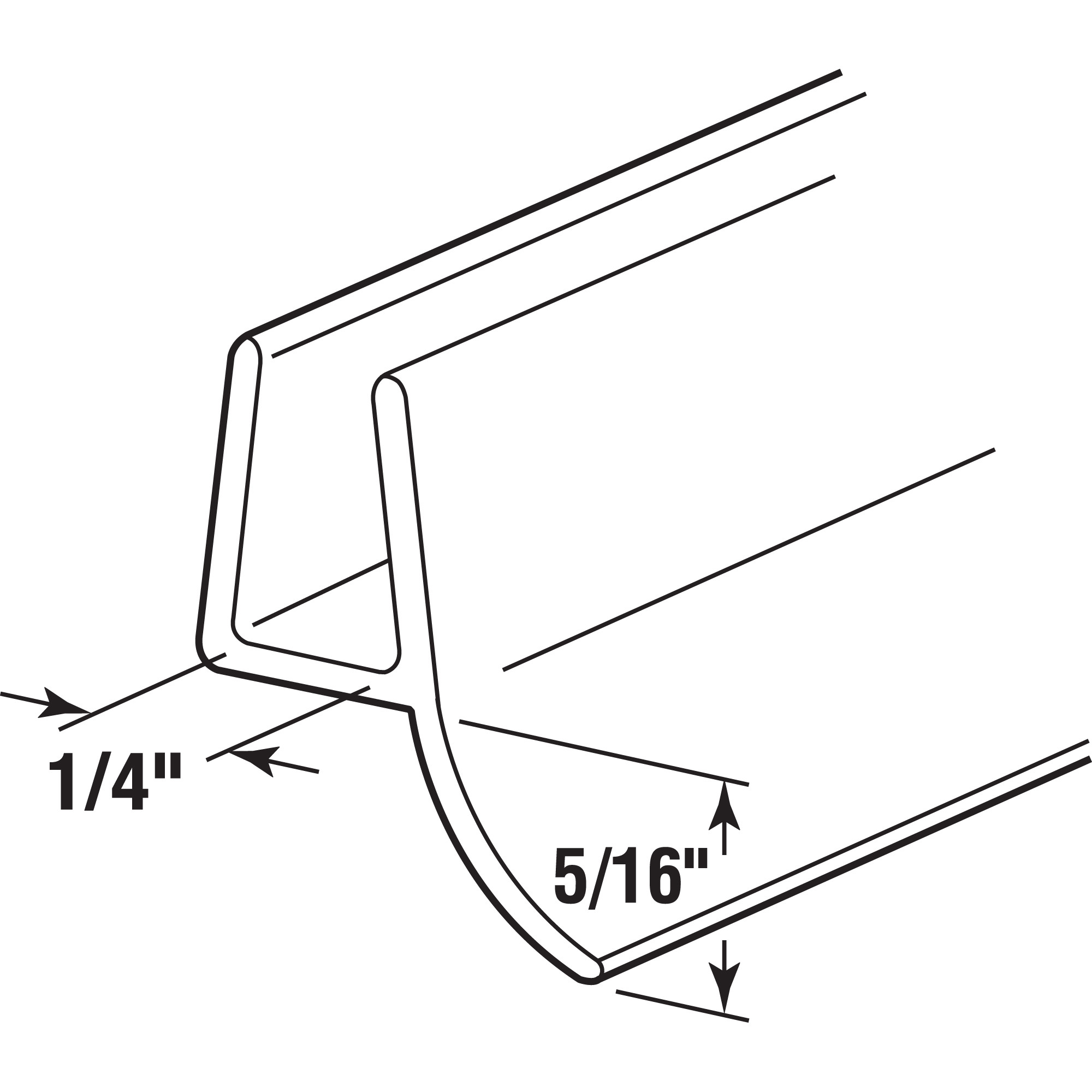 ＳＡＰＰＩページ Frameless Shower Door Bottom Seal for 1/4 In. Thick Glass Doors