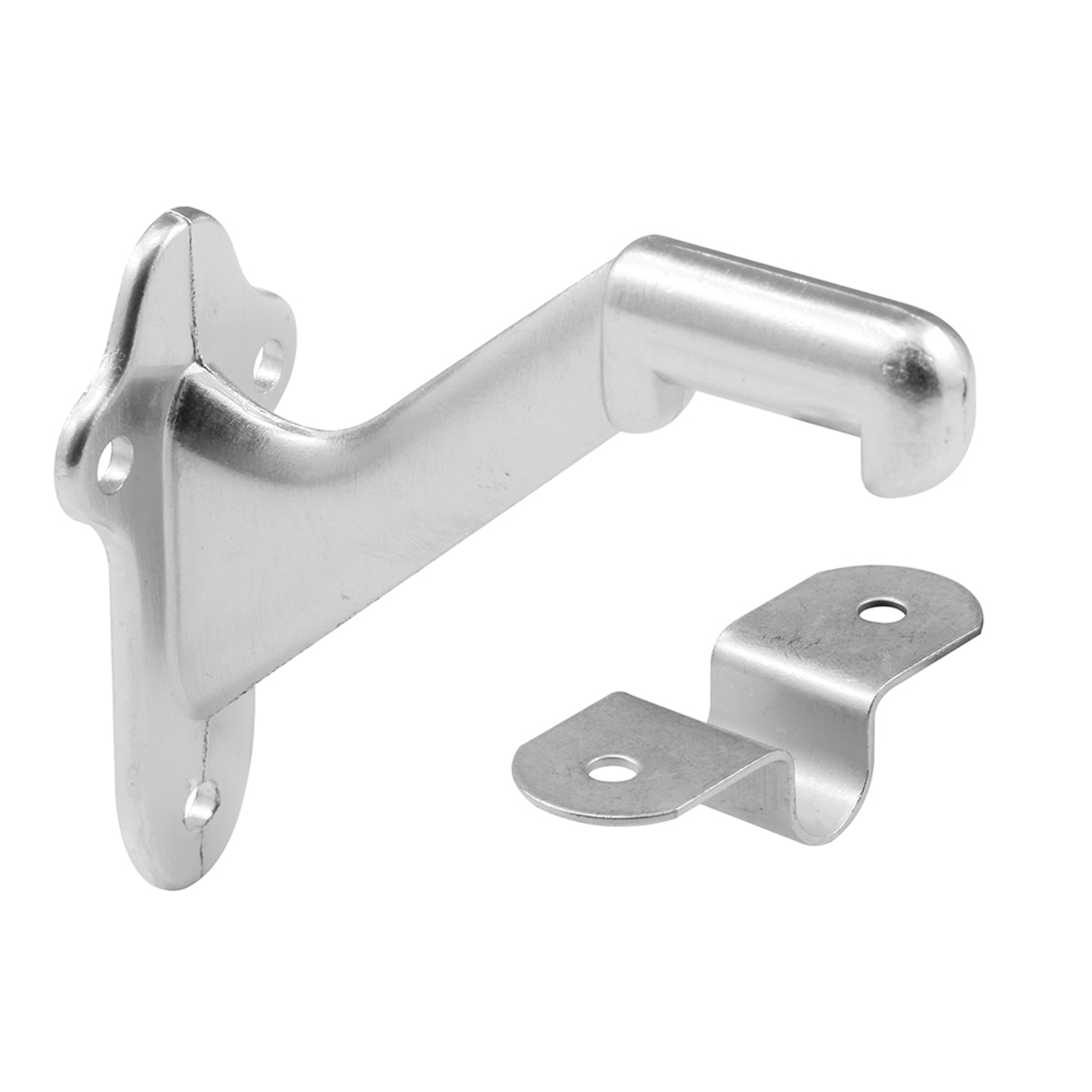 Staircase Handrail Support Bracket, Diecast Zinc Construction, Satin (2 Pack)