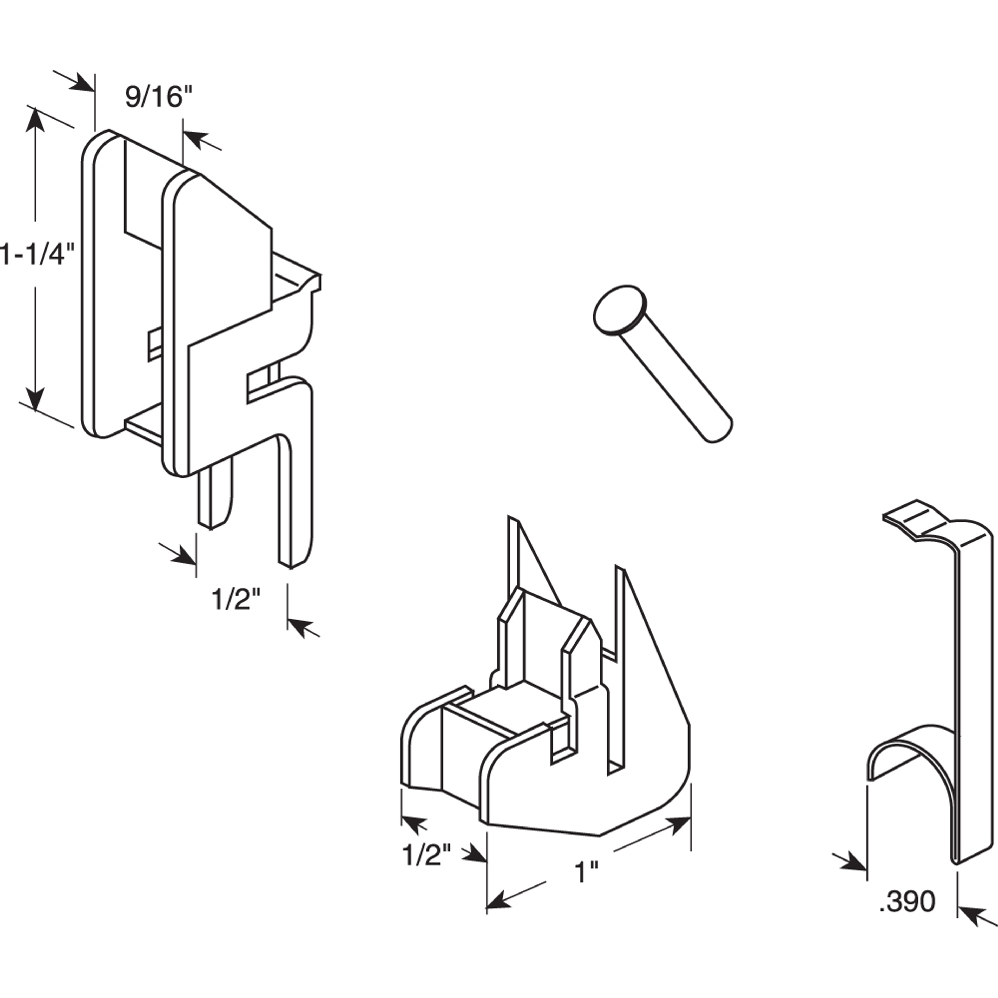 Channel Balance Accessories, Nylon and Steel Components, FS100-Top and FS150-Bottom (2 Sets)