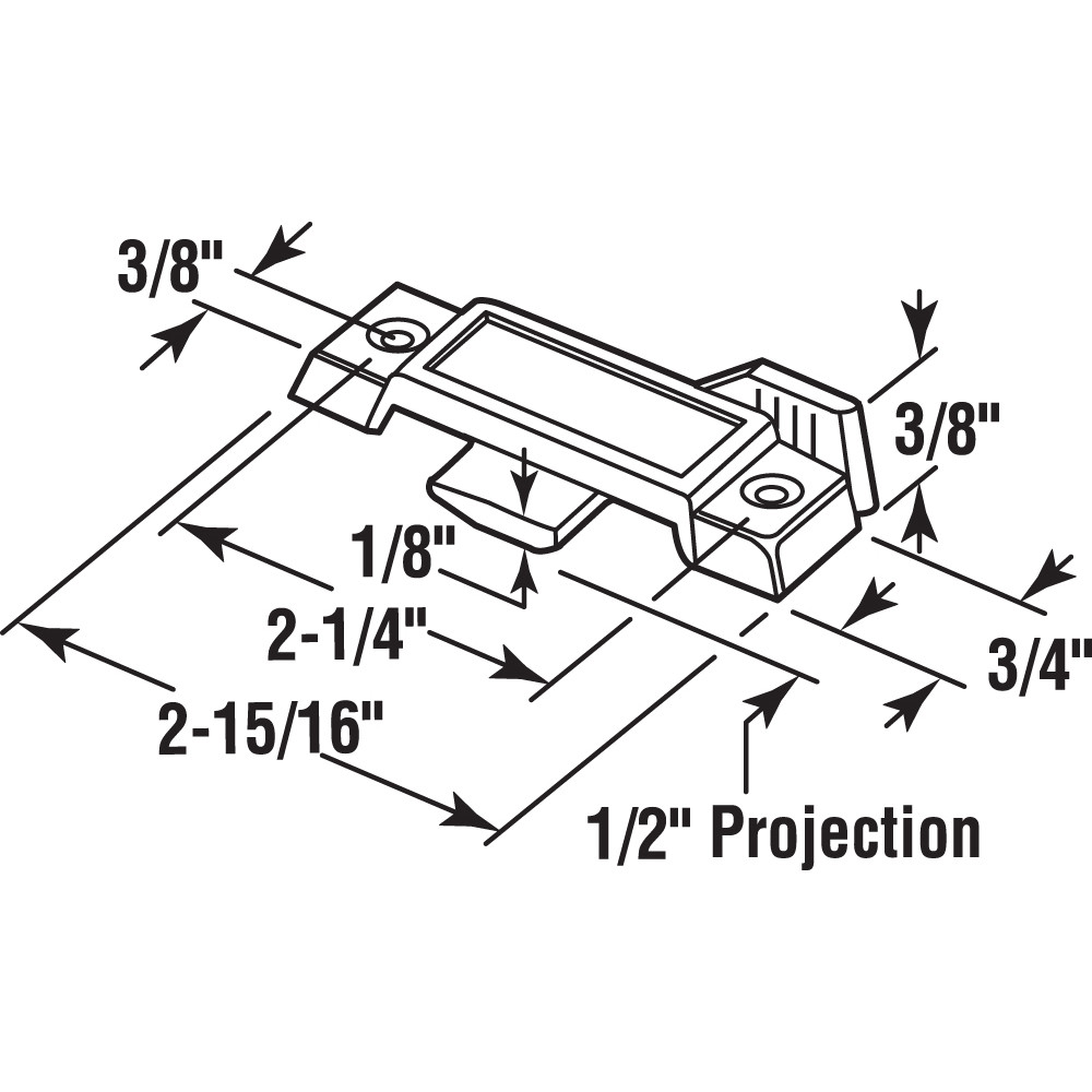Sash Lock, Diecast, White, Used On Vertical and Horizontal Sliding (2 Pack)