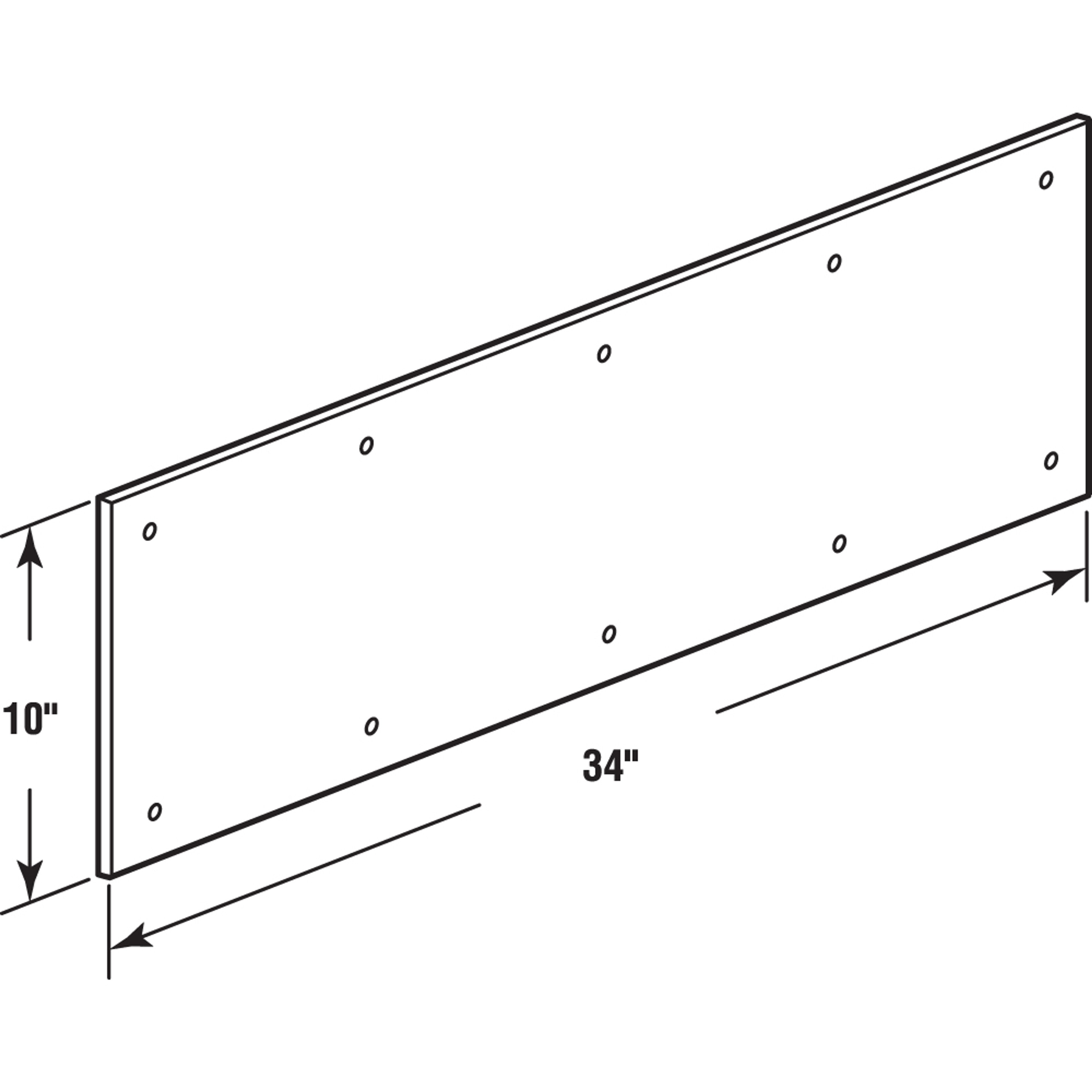 Door Kick Plate, 10 in. x 34 in., Satin Aluminum (Single Pack)
