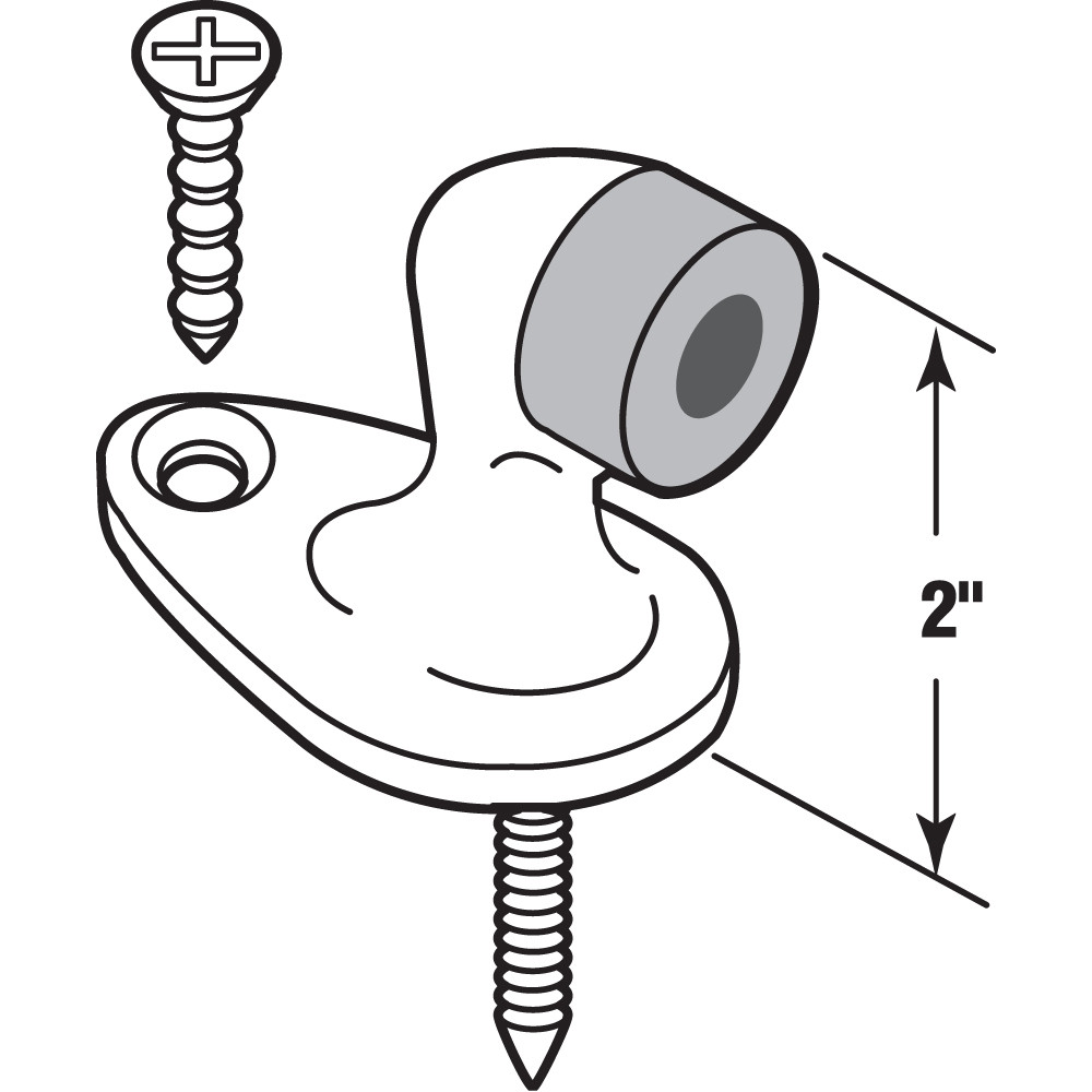 Floor Stop, 2 inches Tall, Solid Brass Construction, Brushed Chrome, Pack of 1