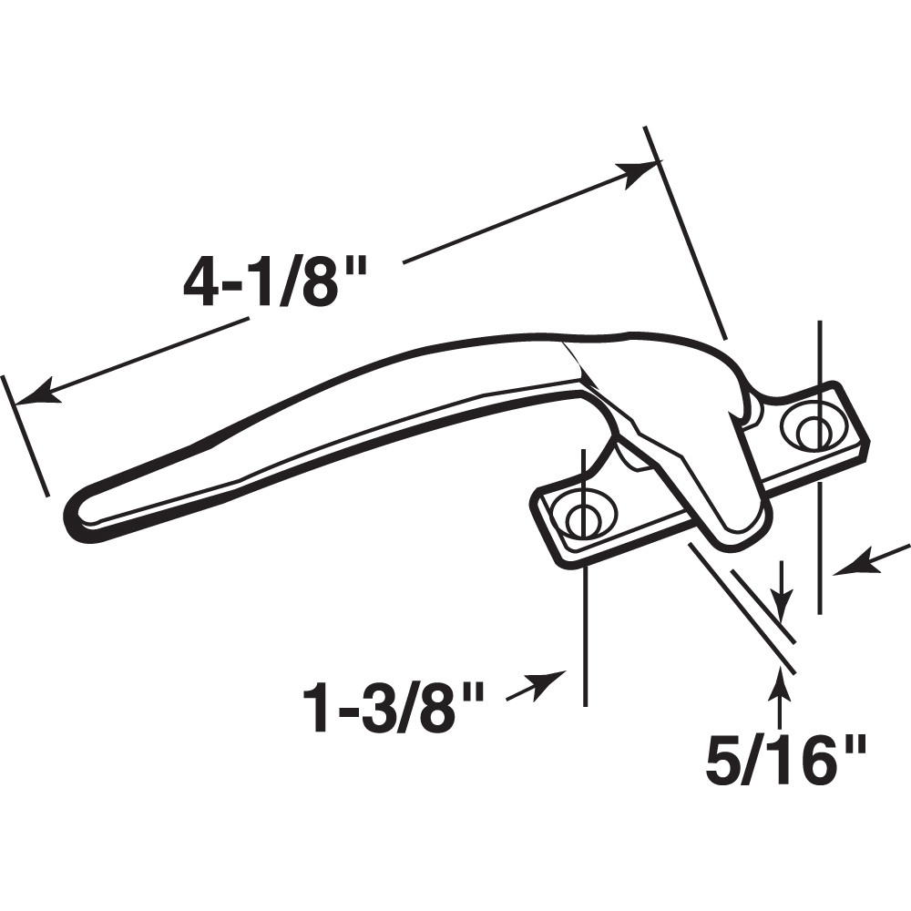 Casement Locking Handle, 1-3/8 in. Holes, White Bronze Casting, Left Hand (Single Pack)
