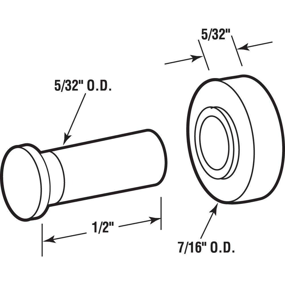 Sliding Window Roller, with Axle Pins, 7/16 in. Flat Nylon (4 Pack)