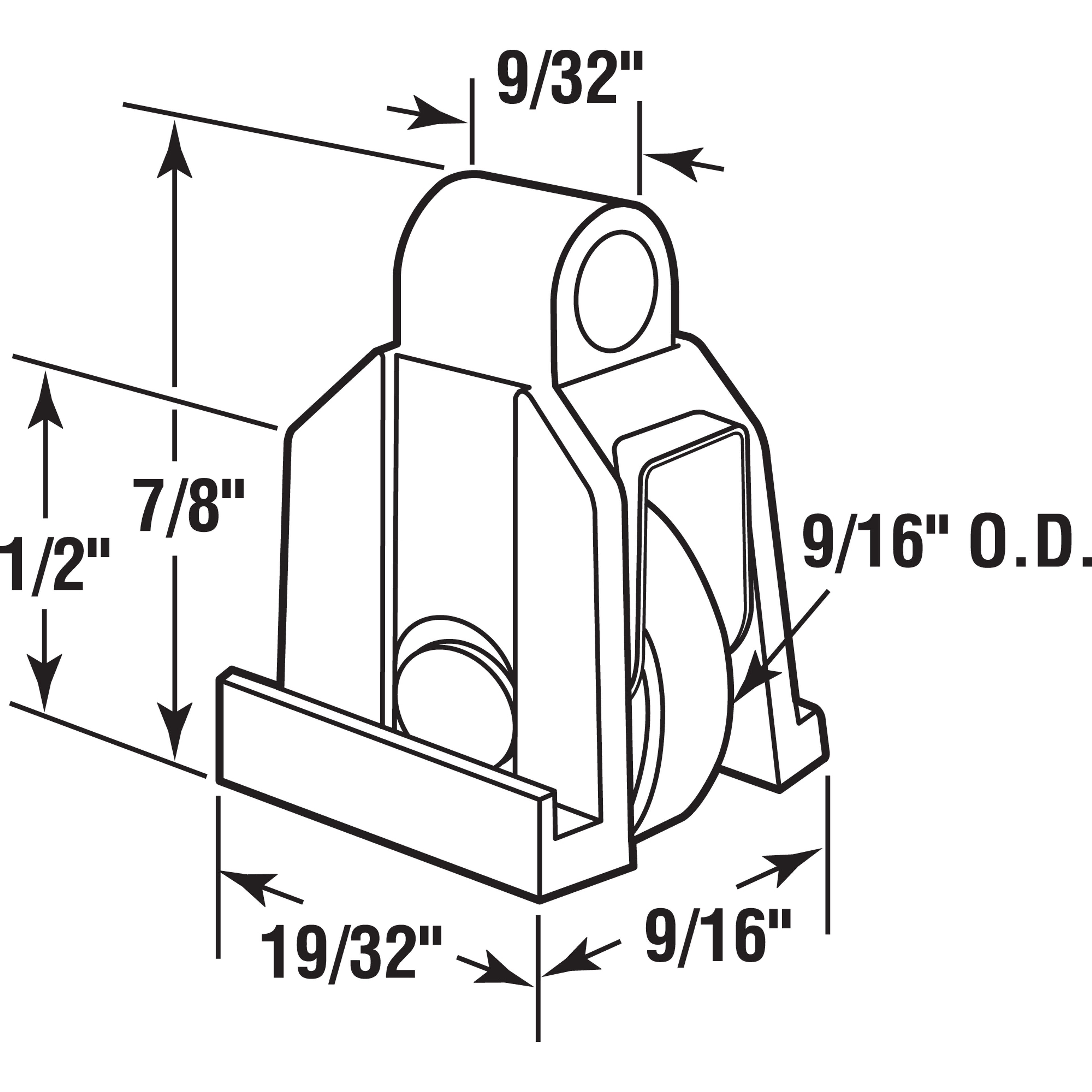 Sliding Window Roller, 9/16 in. Stainless Steel, Ball Bearing Roller (2 Pack)