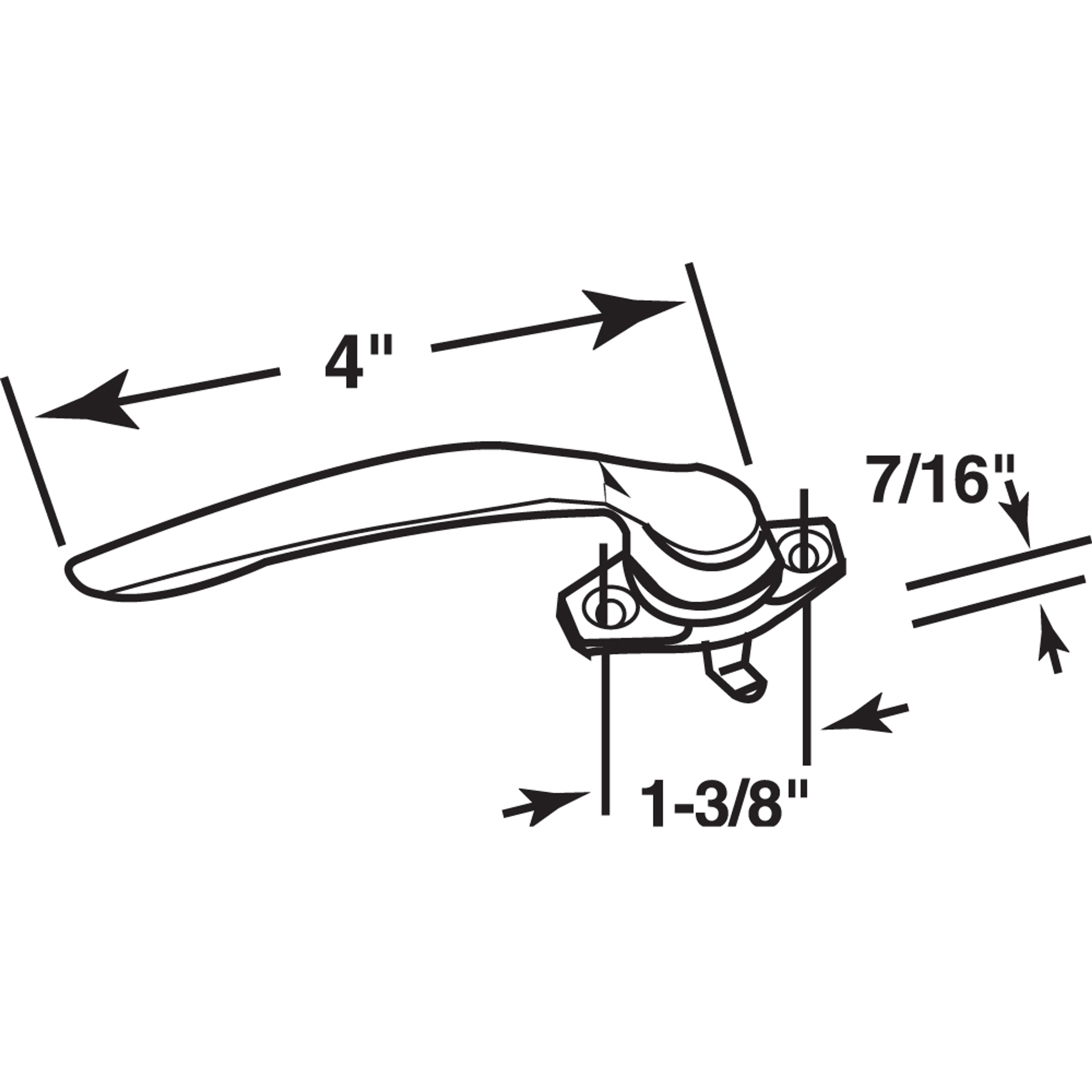 Project-In Locking Handle, Left Hand, 7/16 in. hook, Heavy White Bronze (Single Pack)