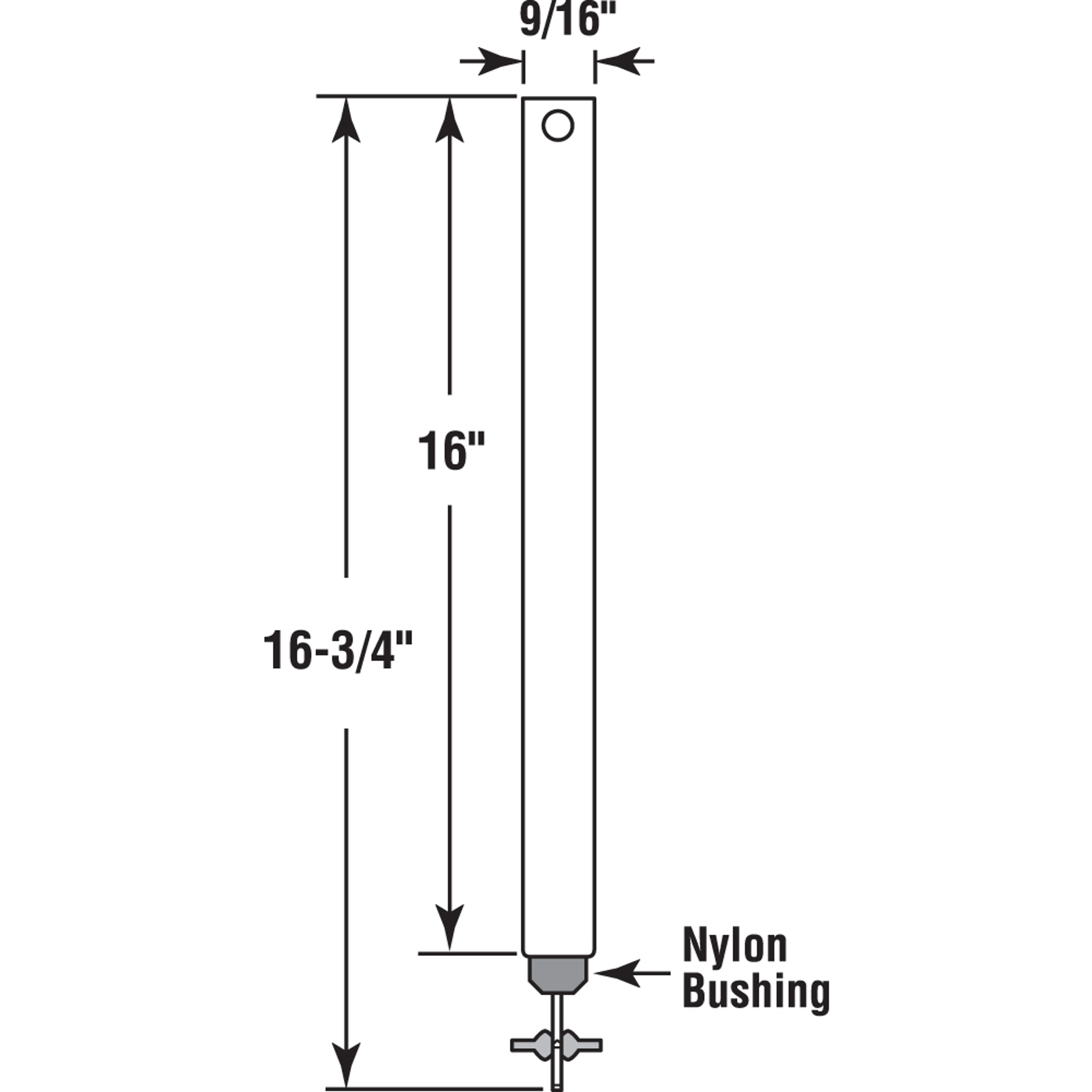 Spiral Non-Tilt Balance, 9/16 in., White, 16 in. (Single Pack)