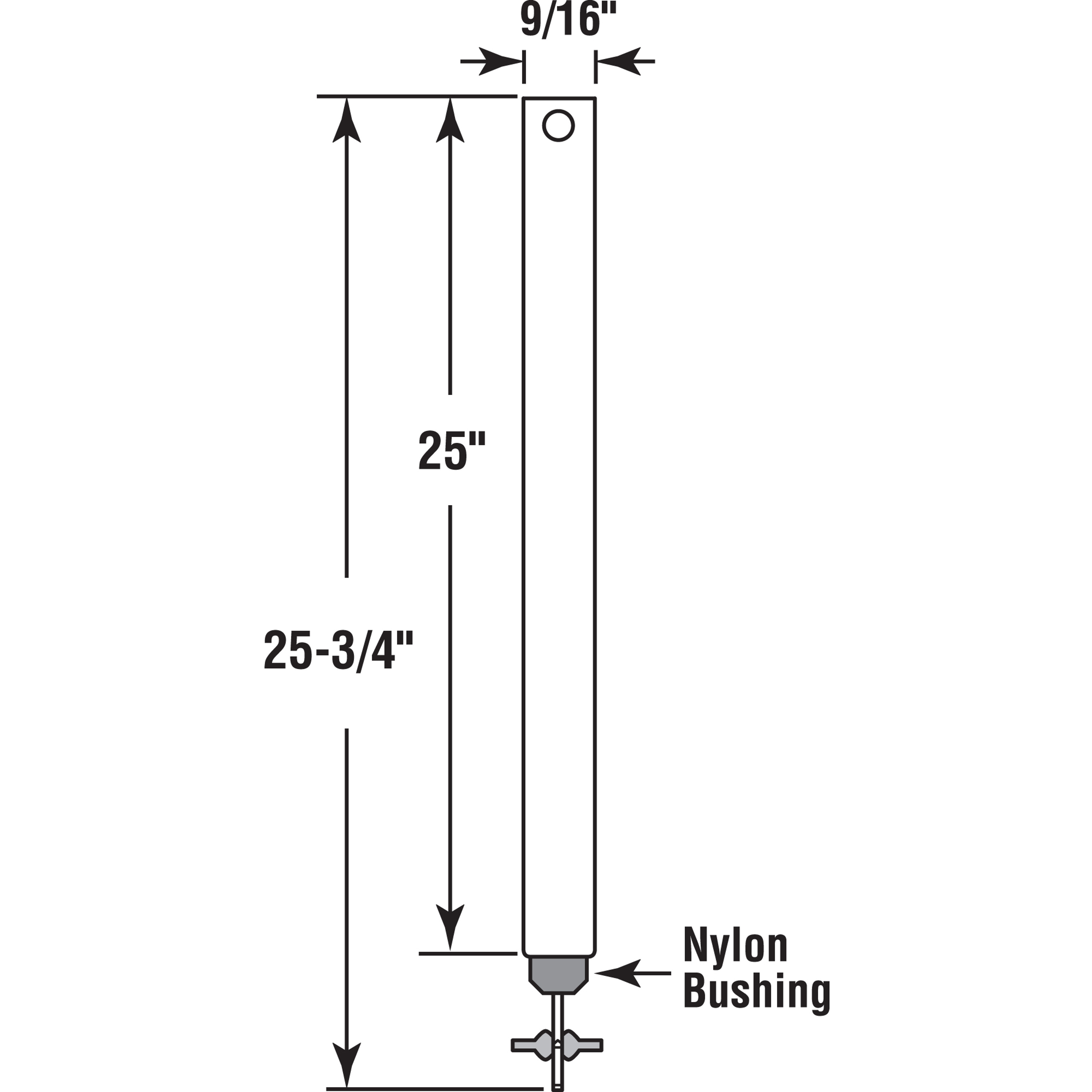 Spiral Window Balance, Non-Tilt, 25 inch long, 9/16 inch Diameter, 1 per pkg.