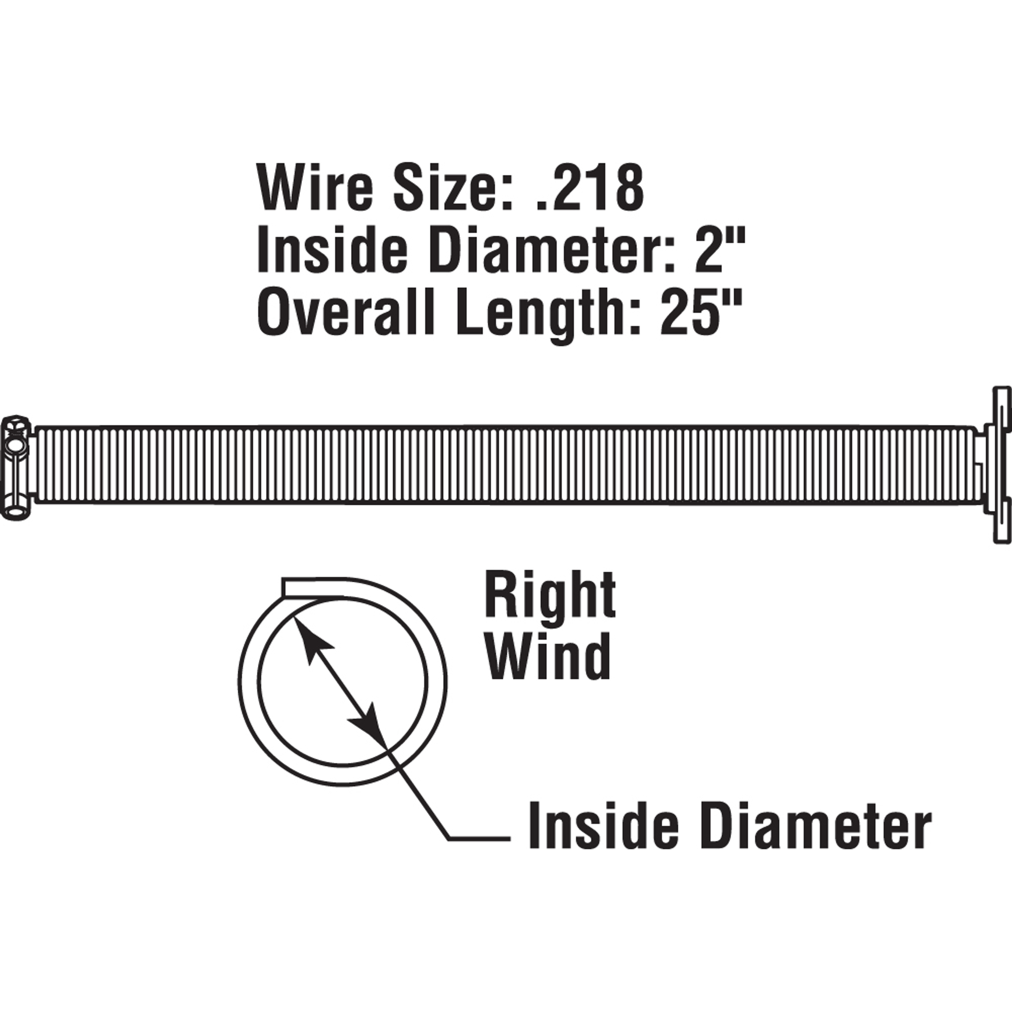 Torsion Spring, R.H., .27 x 2" x 2", Light Green