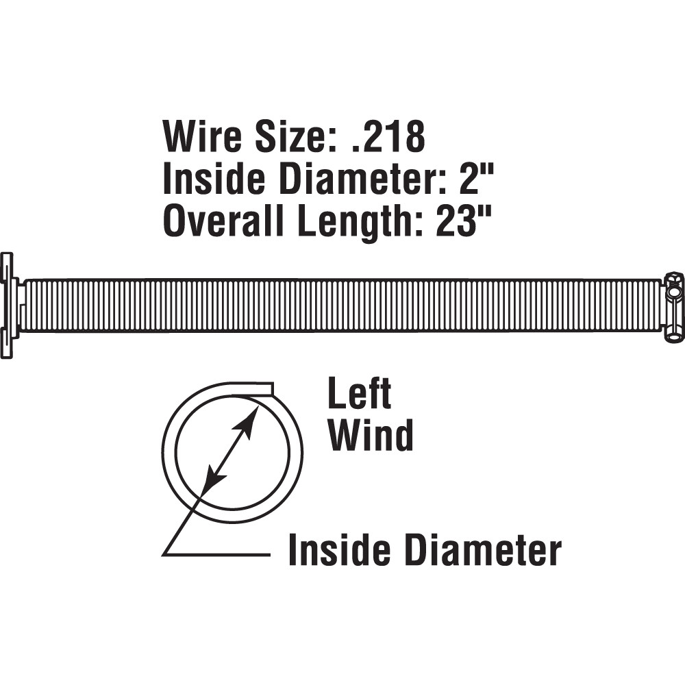 Garage Door Torsion Spring, 0.218 in. x 2 in. x 23 in., Light Blue