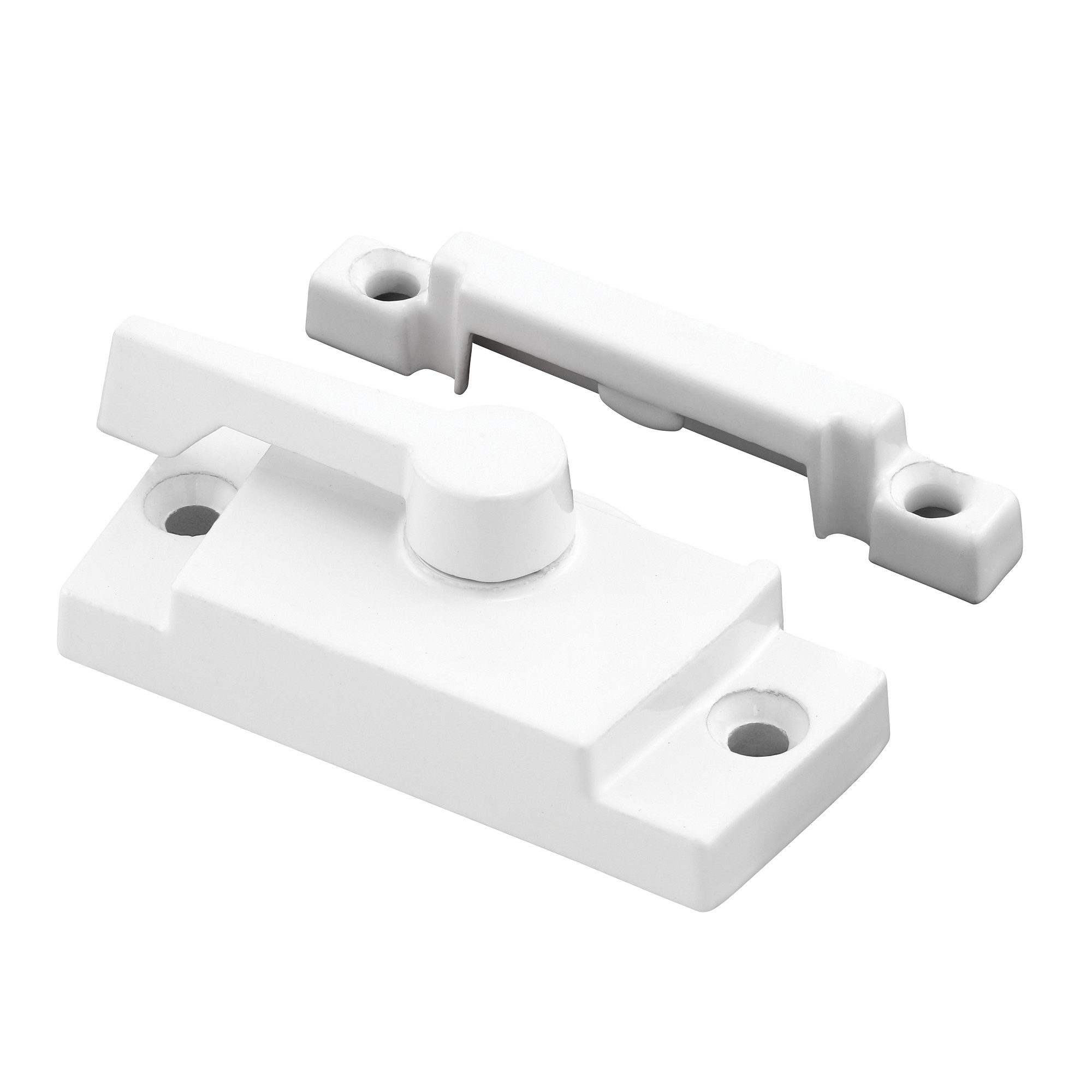 Window Sash Lock 2-1/16 H/C w/Keeper 2-1/16 H/C Die White w/Screws (Single Pack)
