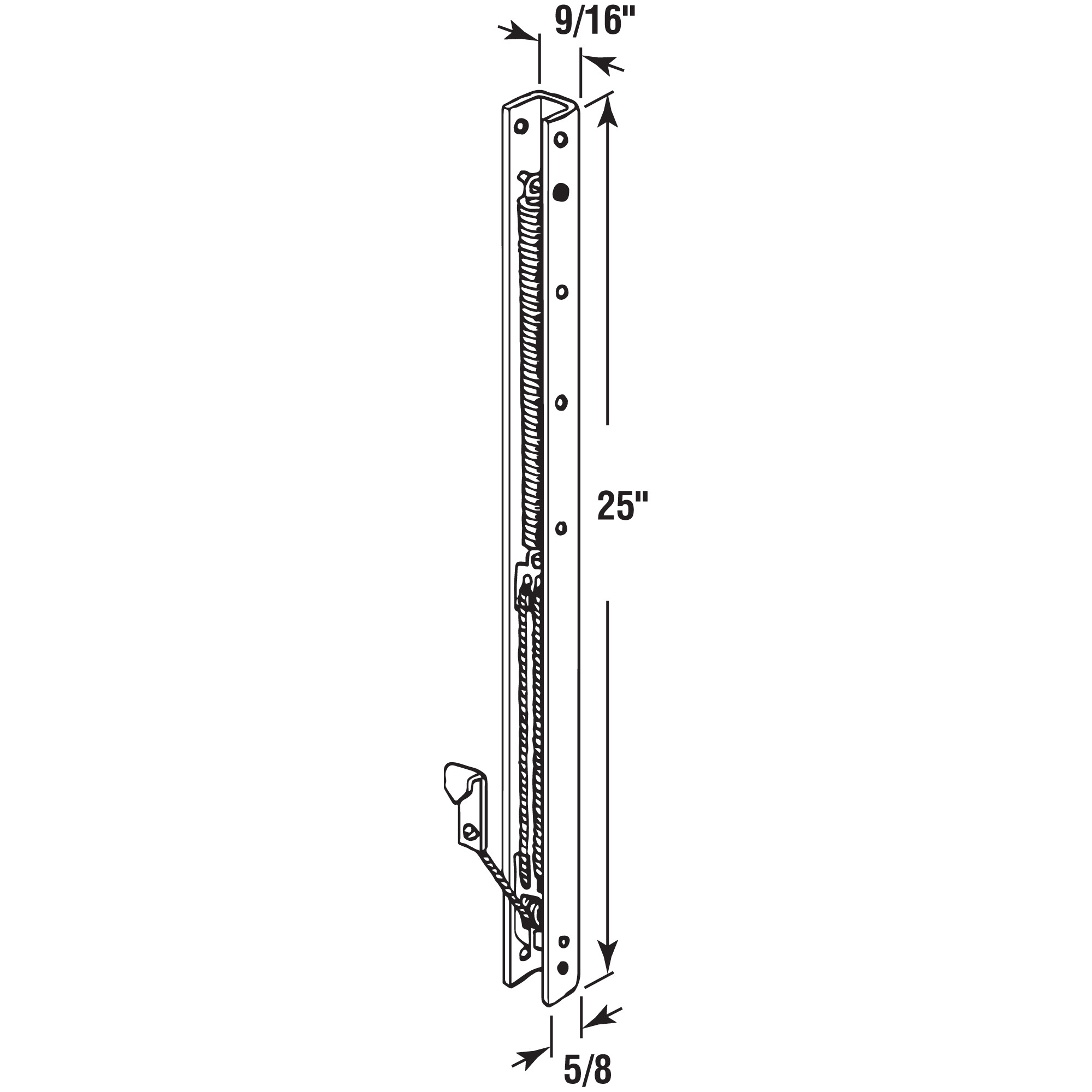 Window Block & Tackle Sash Balance, 5-9 lbs., 25 inches long, 1 per pkg.