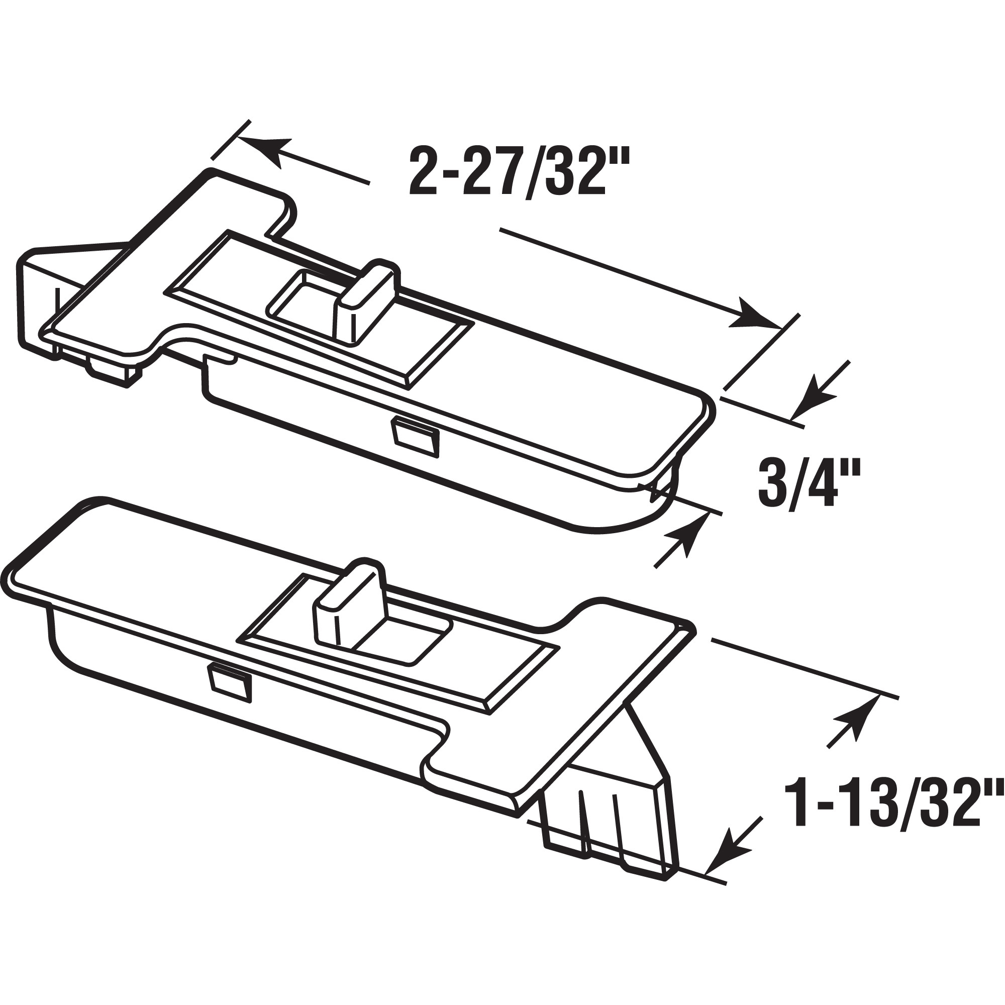 Window Tilt Latch, Injected Molded Plastic, Fits Silverline Windows, White Color, Left and Right Hand Latches, Fasteners Not Required (1 Pair)