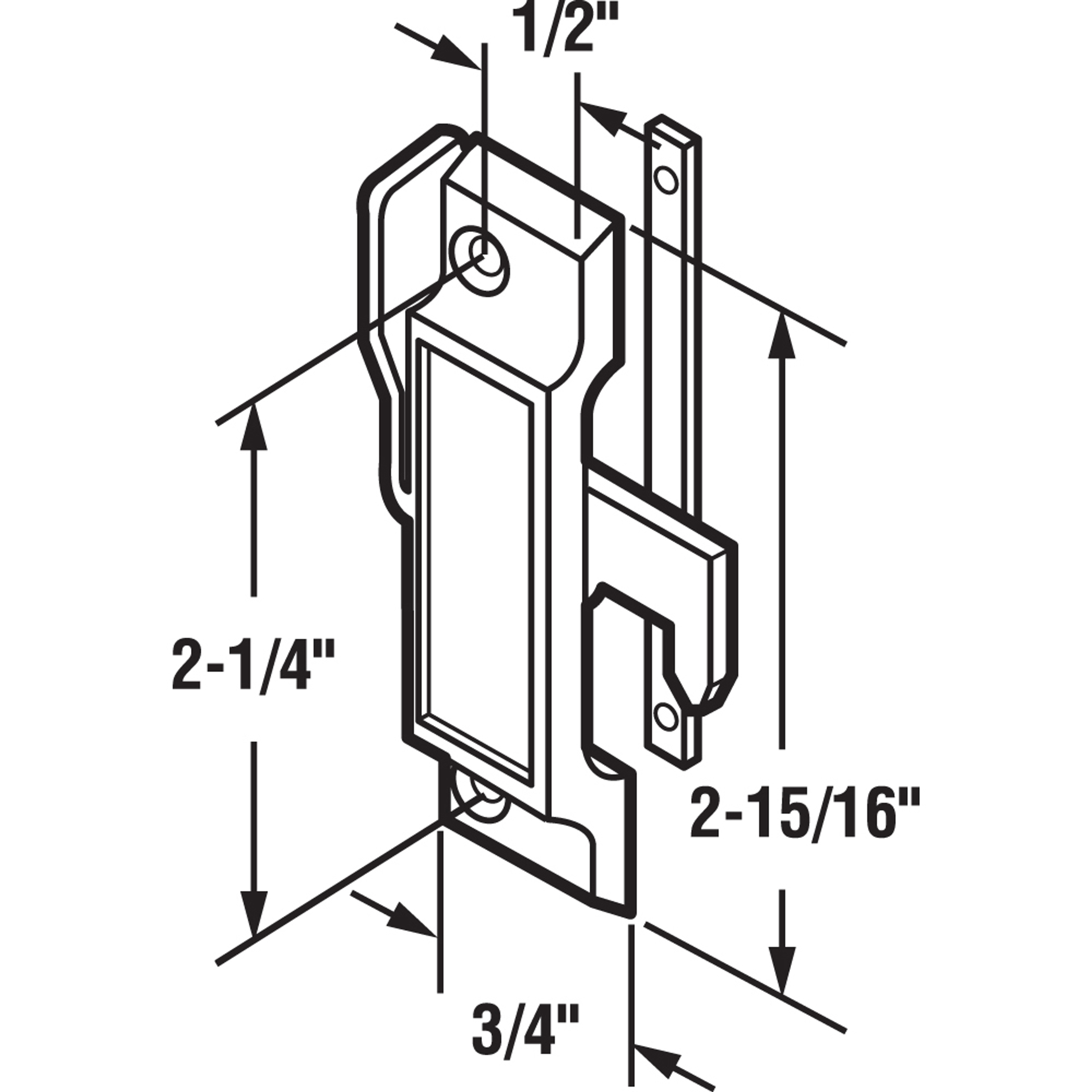 Sash Lock, 5/8 in. Latch Projection, Fits Vinyl and Aluminum Sliding Windows, Diecast Zinc, Painted White, (Single Pack)