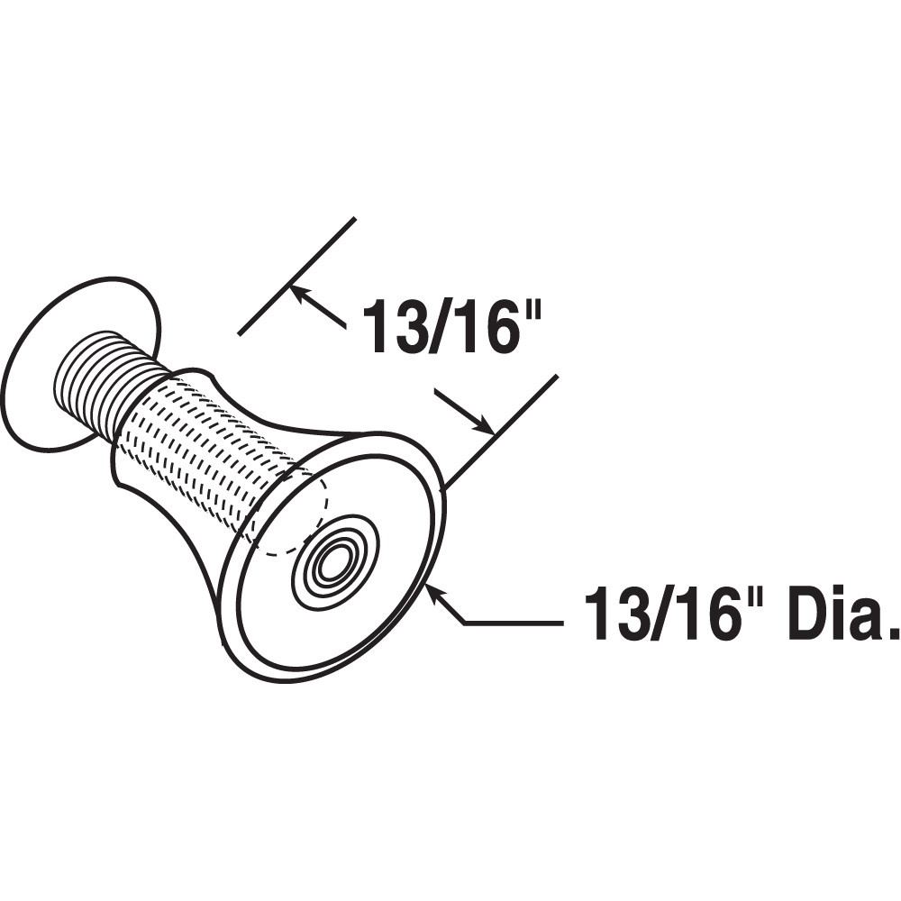 Sliding Window Knob, Acrylic, Clear (2 Pack)
