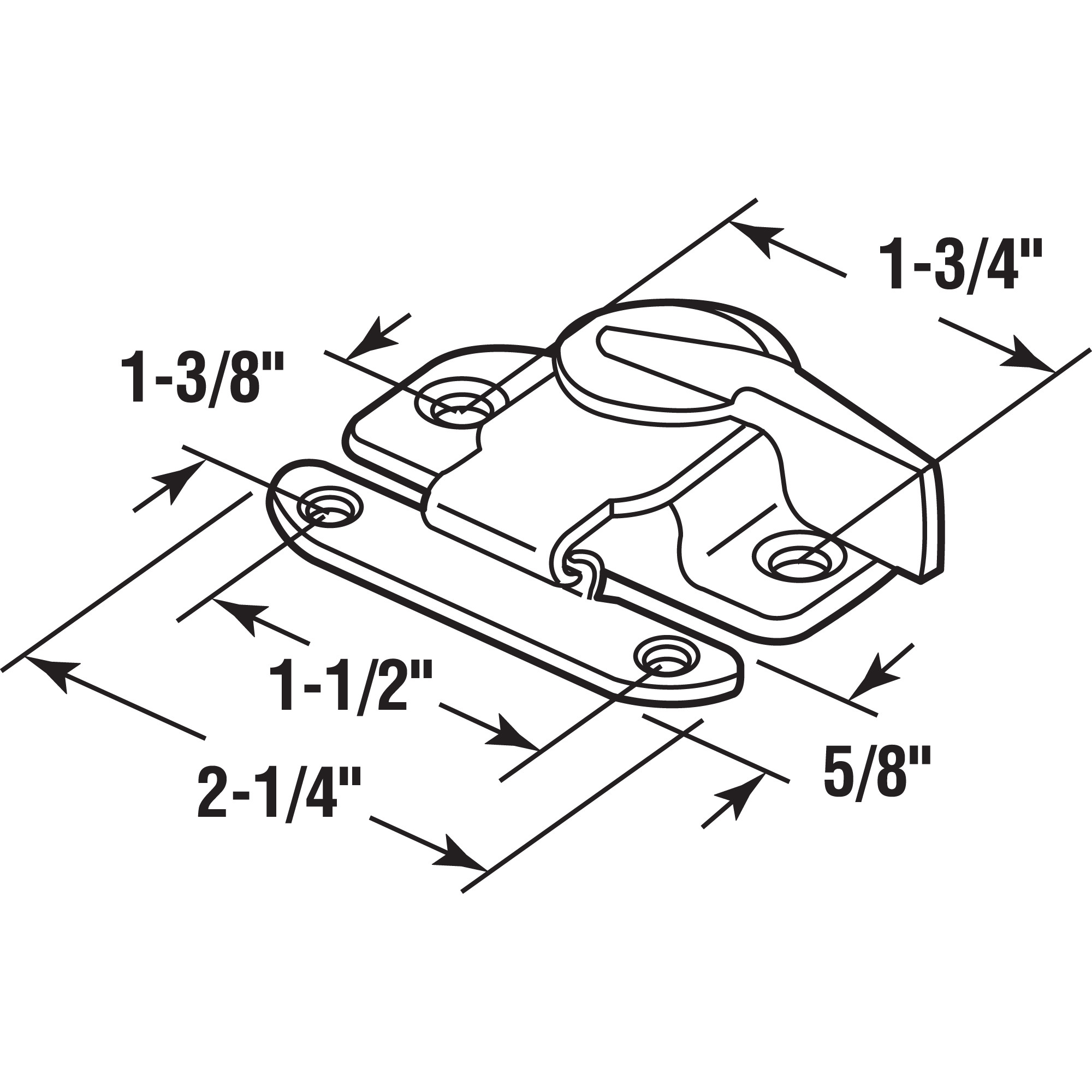 Sash Lock, 1-3/4 and 1-1/2 in. Hole Centers, Fits Single/Double Hung Wood Windows, Steel w/Diecast Lever, Bright Brass-Plated, (Single Pack)