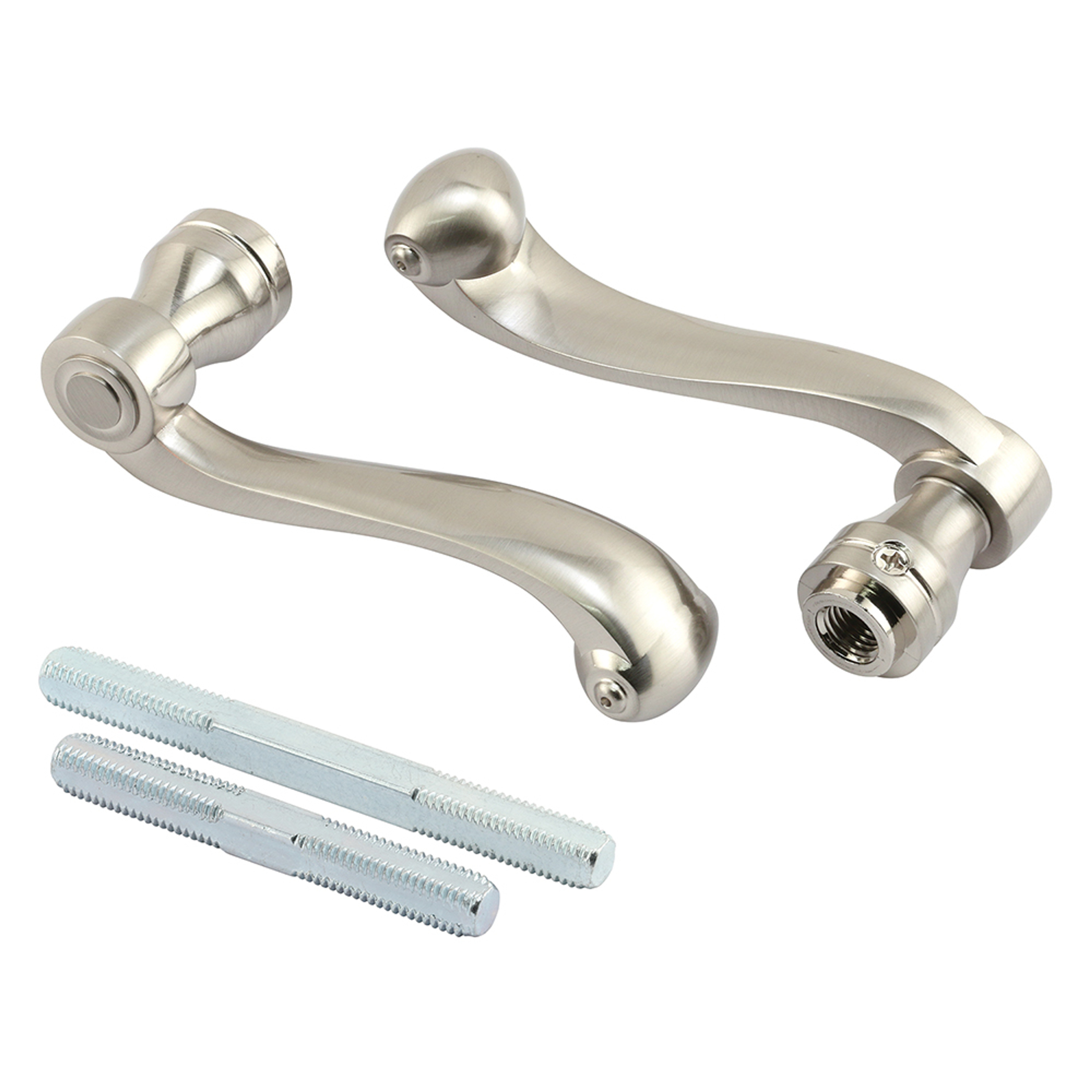 French Colonial Door Levers, Heavy Weighted Casting Design, Satin Nickel (1 Set)