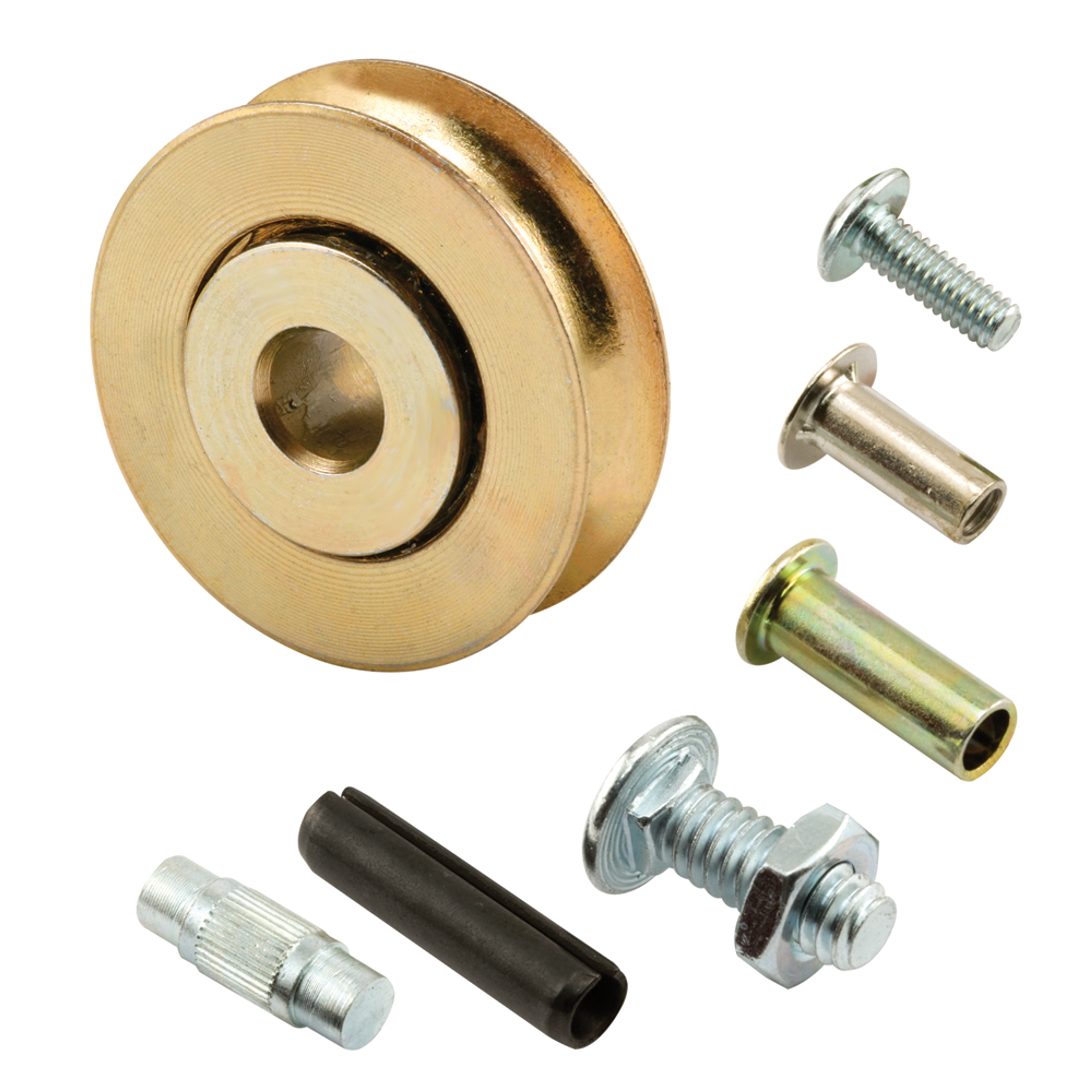Steel Patio Sliding Door Roller Kit, 1-1/8 in. Concave Roller, Yellow Zinc (2 Pack)