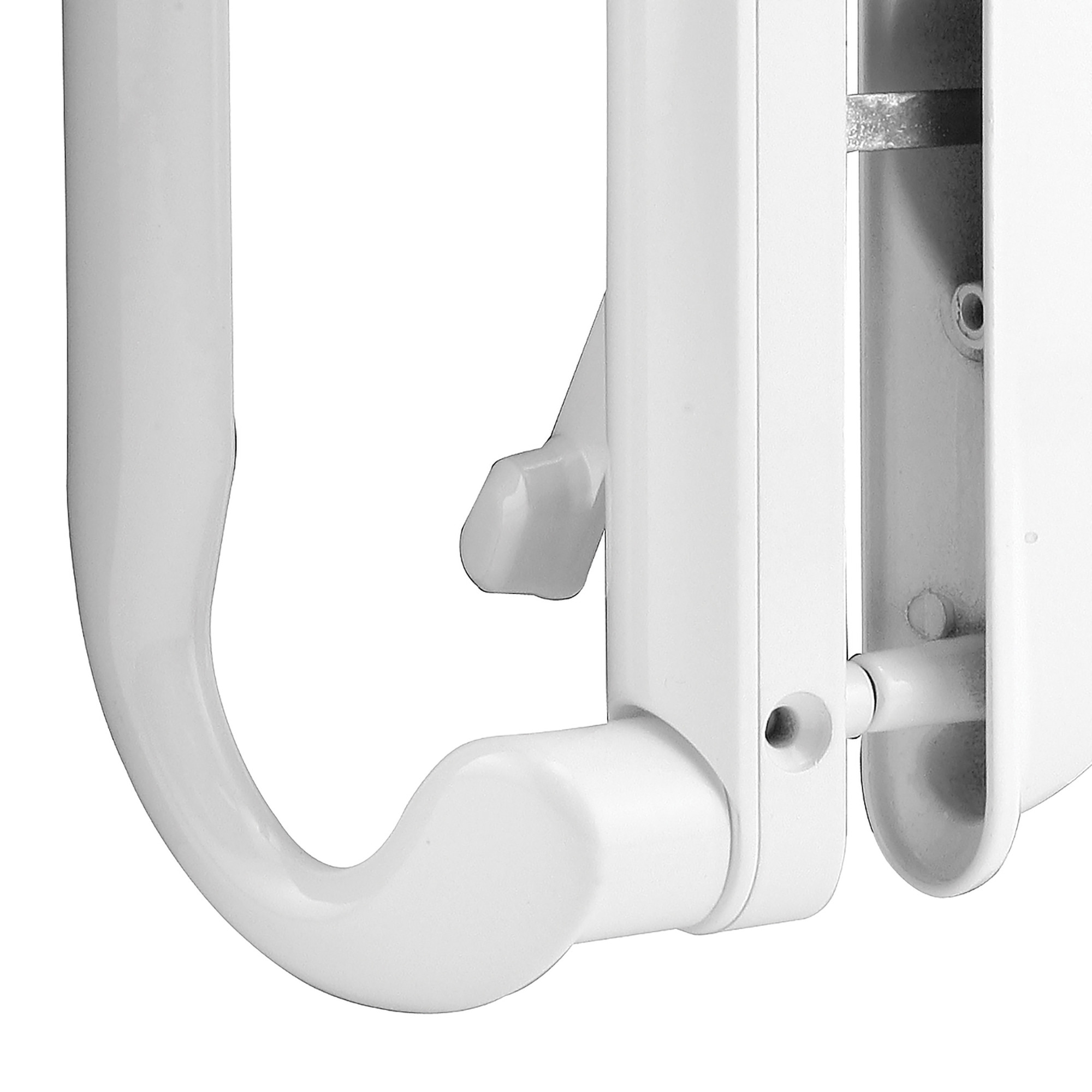 Diecast, White, Patio Door Handle Set, Square Drive Center Lever