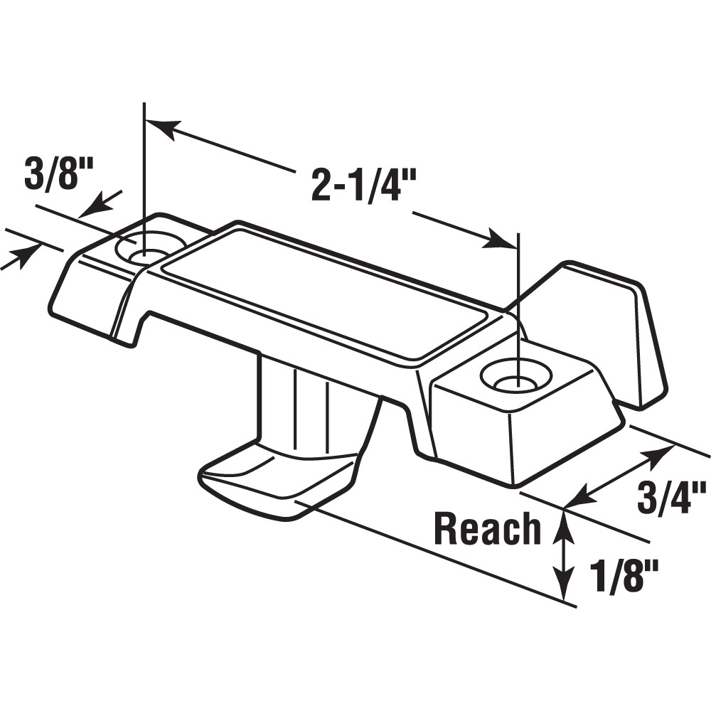 Sash Lock, Deep Offset Latch, 1/8 in. Projection, Fits Single and Double Hung Metal Windows, Diecast, White-Painted, (Single Pack)