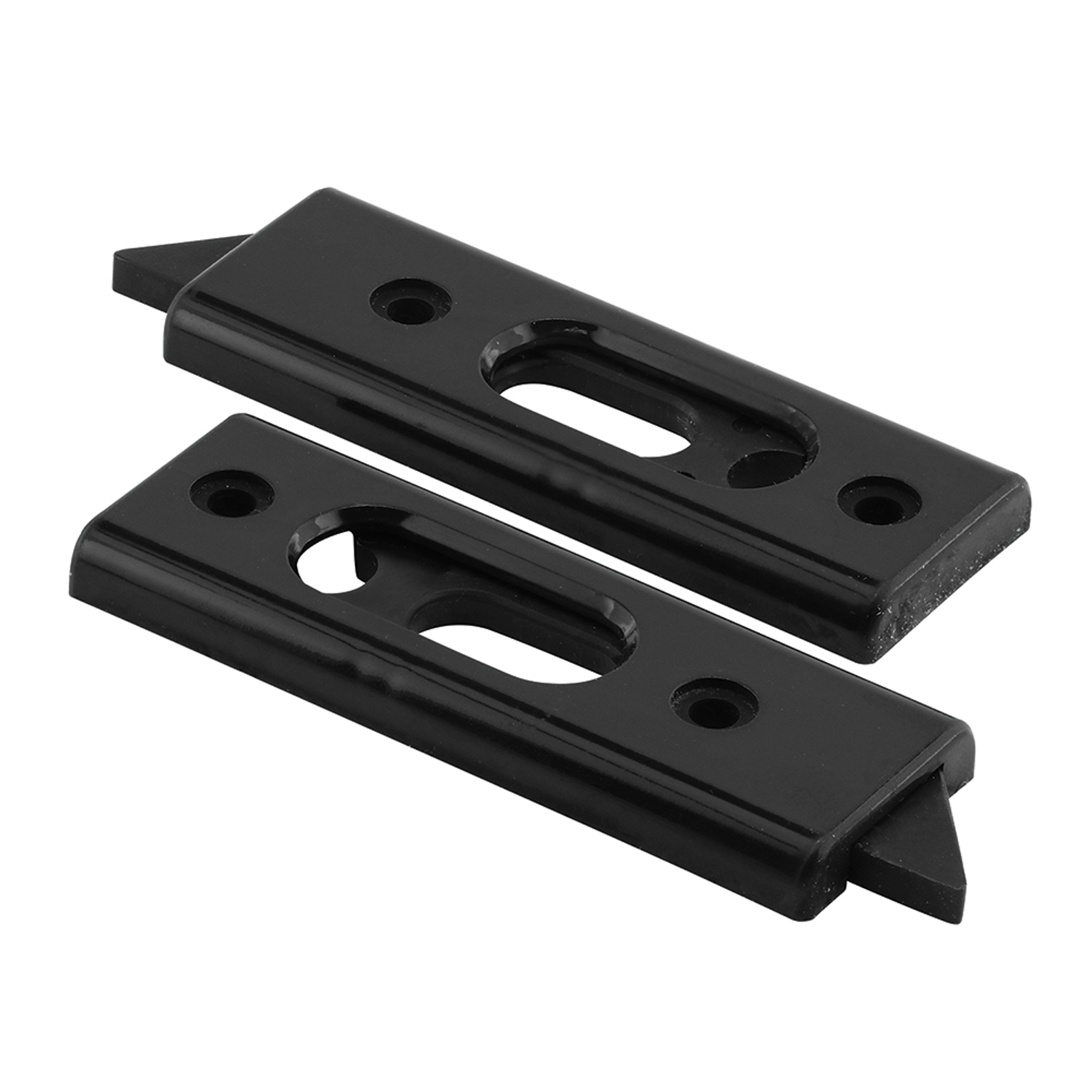 Tilt Latch, Spring-Loaded, Black, Plastic, 2-1/16 in. Hole Centers (2 Pack)