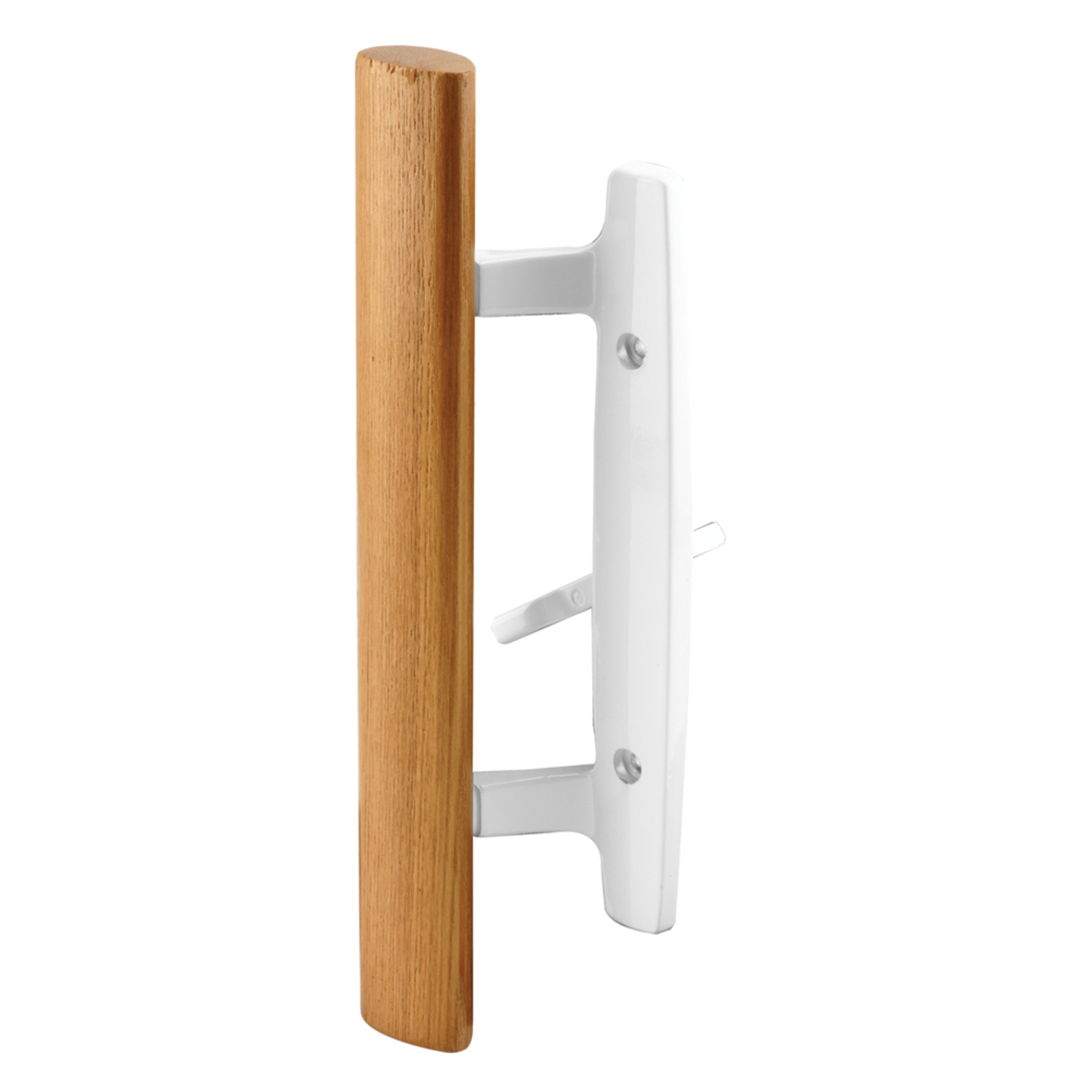 C 1208 |  Patio door Mortise Style Handle, White Diecast with Wood Handle (Single Pack)
