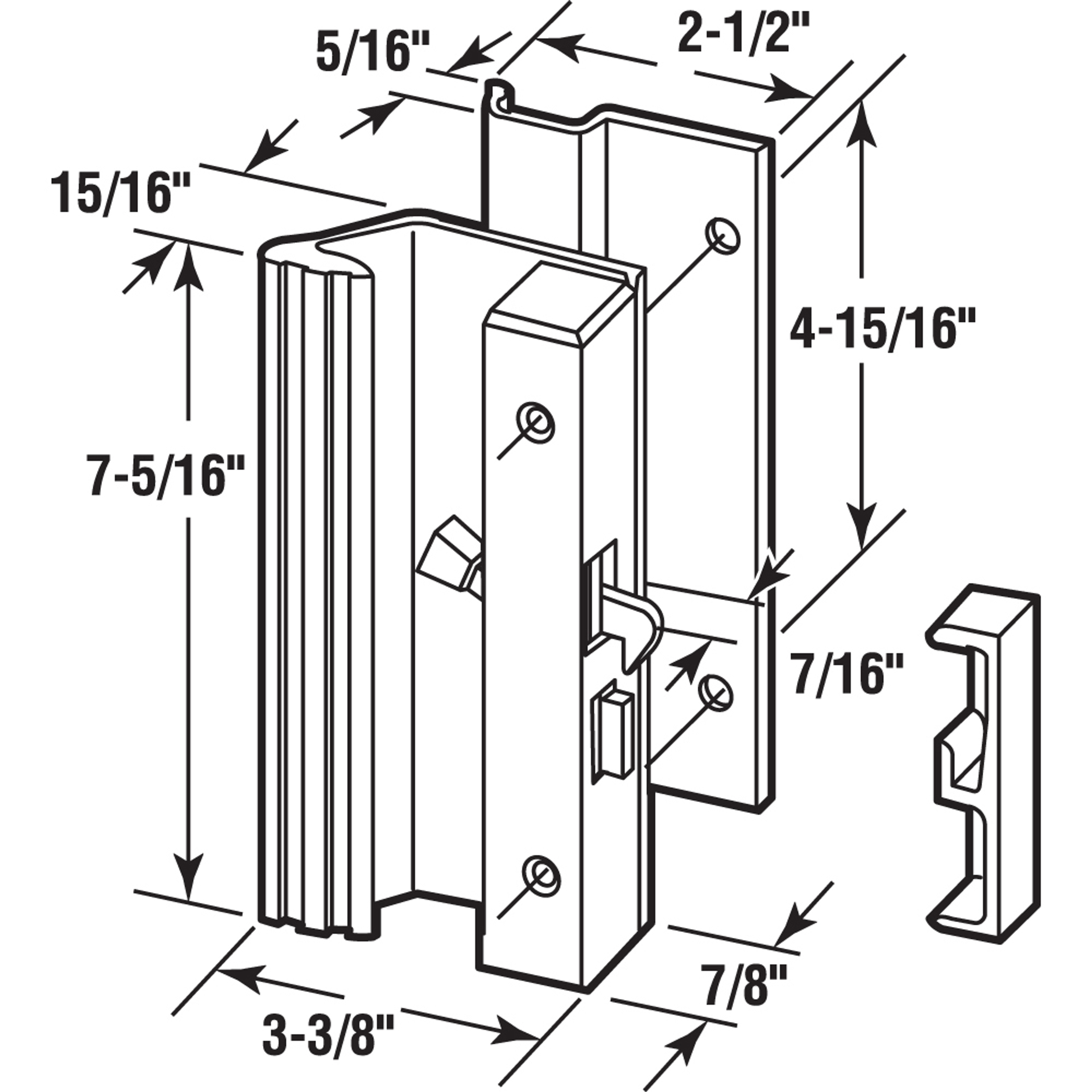Low Profile/Low Base Black Aluminum Latch Handle (Single Pack)